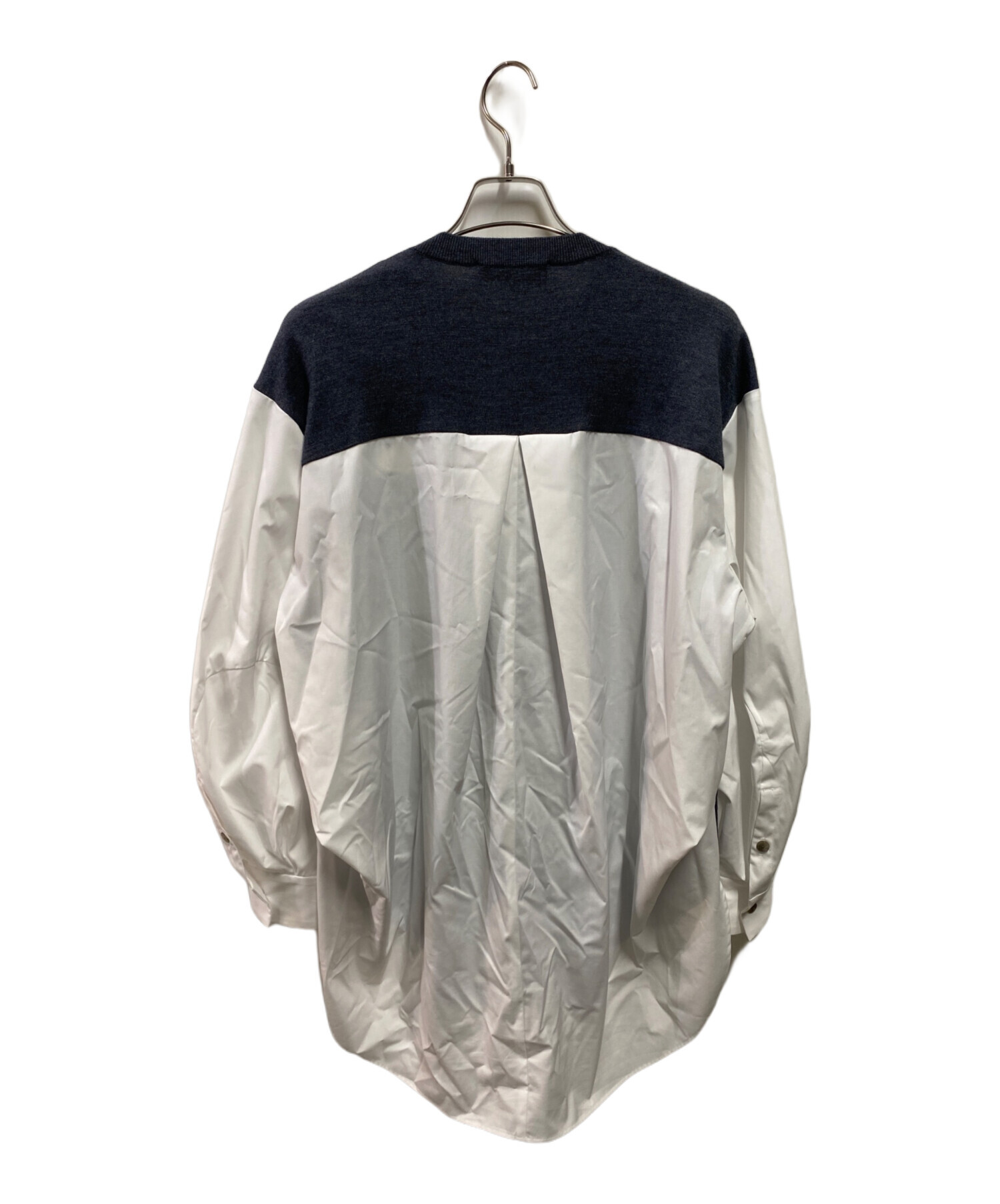 美品 ENFOLD 25AW COMBI LONG-SHIRT 38 ホワイト 中古・古着通販】ENFOLD (エンフォルド) COMBI LONG-SHIRT グレー