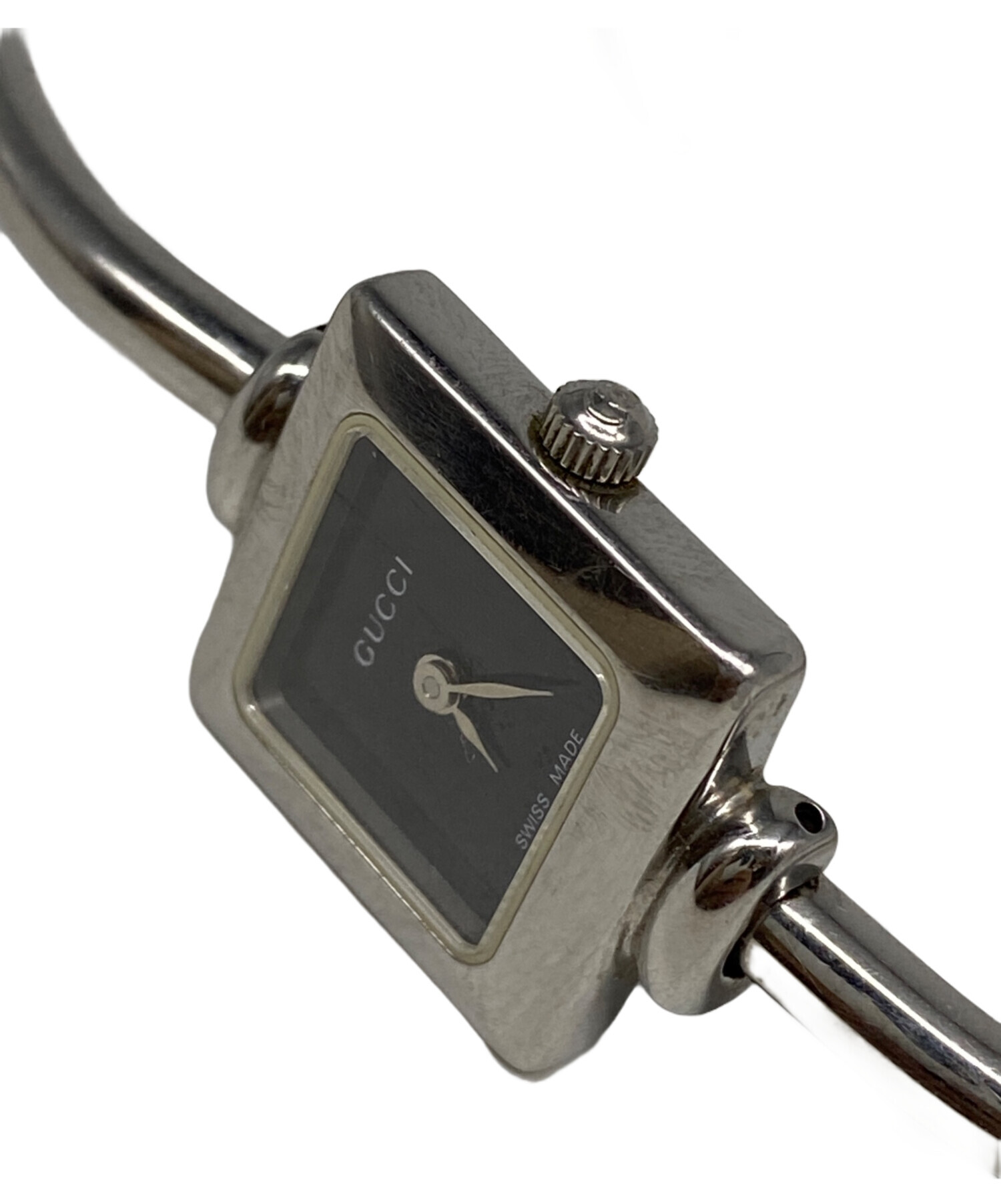 GUCCI スクエアフェイス 時計 中古・古着通販】GUCCI (グッチ) スクエアフェイス ブラック｜ブランド