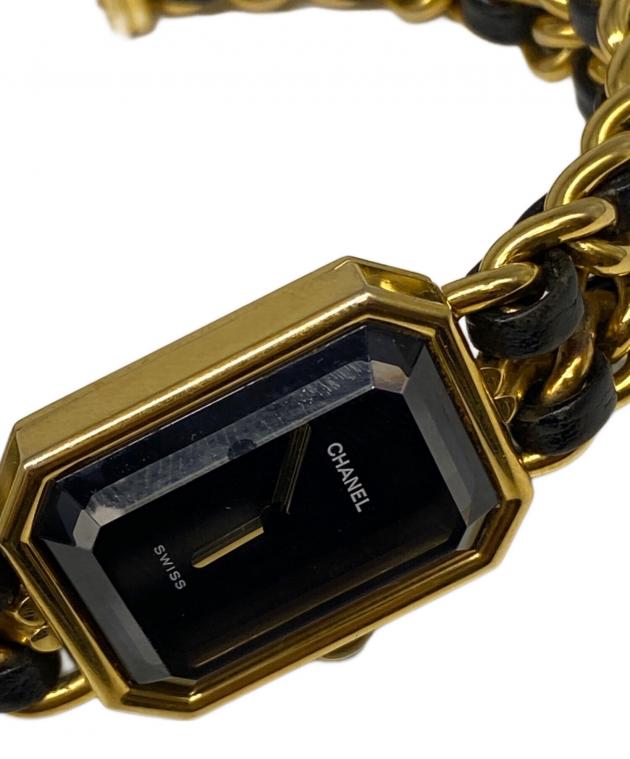 CHANEL シャネル/プルミエールL/クオーツ/H0001/C.G******/Aランク/04【中古】 シャネル プルミエール L H0001 ブラック レディース 時計 【中古