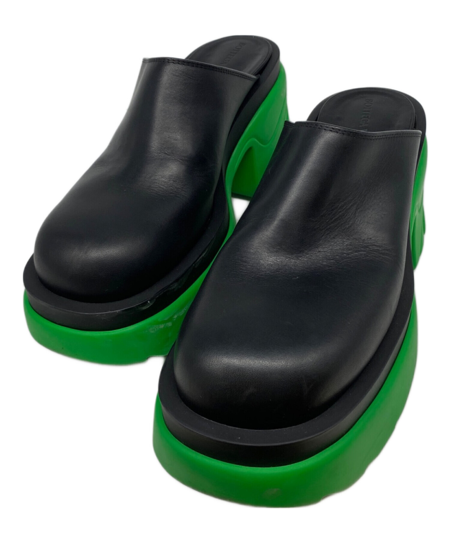 新品未使用 BOTTEGA VENETA ブラック クロッグサンダル 中古・古着通販】BOTTEGA VENETA (ボッテガベネタ) レザークロッグ