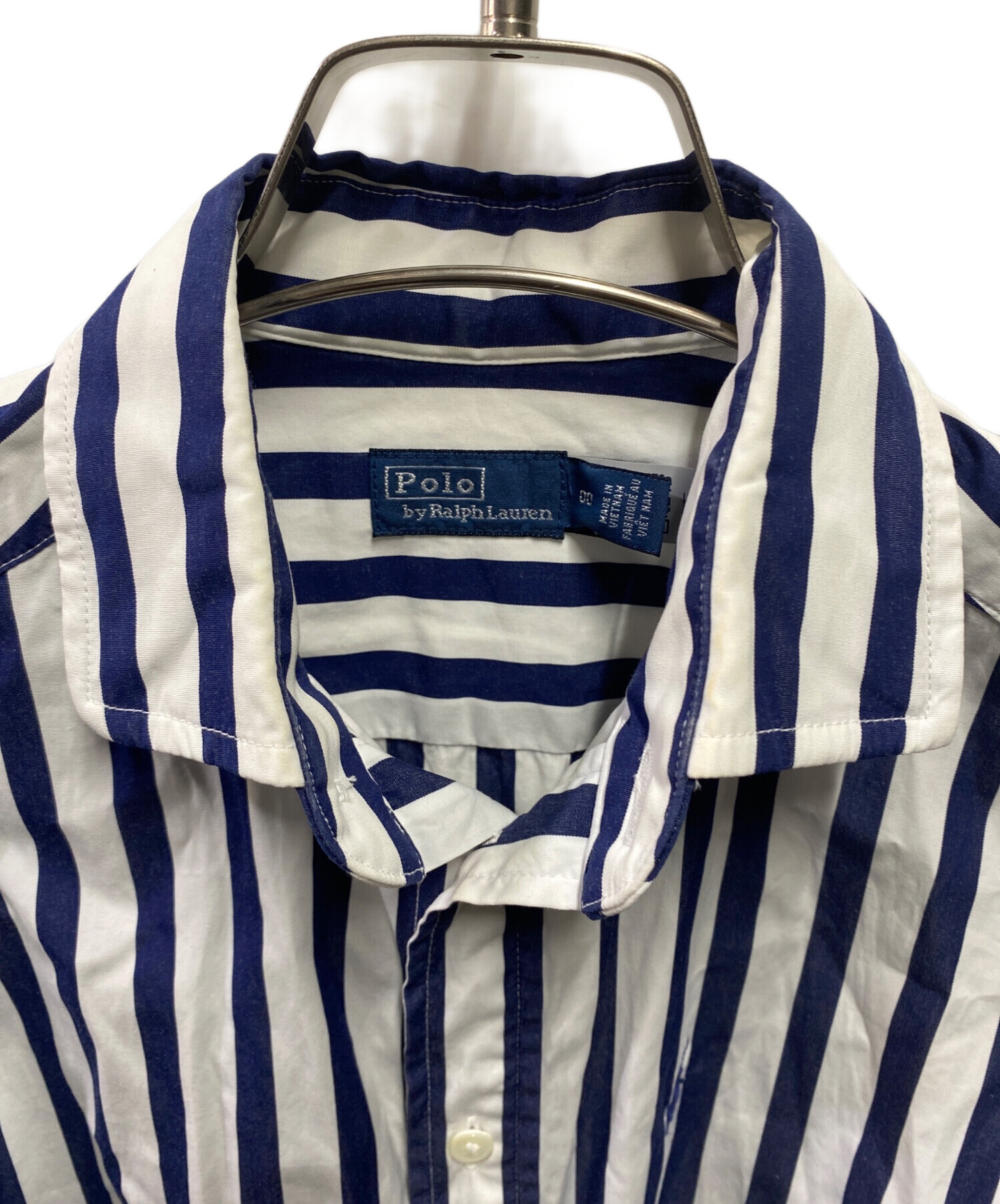 POLO Ralph Laurenストライプシャツワンピースサイズ０ネイビー 中古・古着通販】POLO RALPH LAUREN (ポロ・ラルフローレン