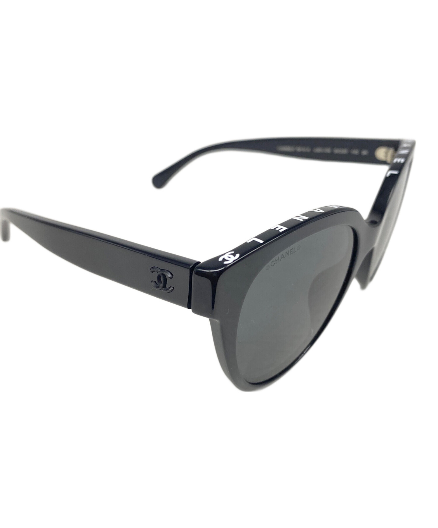 値下げ〜CHANEL シャネルブラック サングラス 中古・古着通販】CHANEL (シャネル) バタフライ シェイプ ロゴ