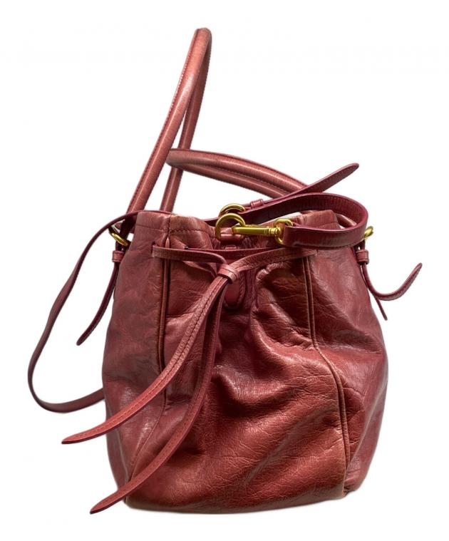 新品未使用　miu miu ピンク レザー 2WAY bag リボン miu miu（ミュウミュウ） 2つ折り長財布 IDケース付き レザー ピンク