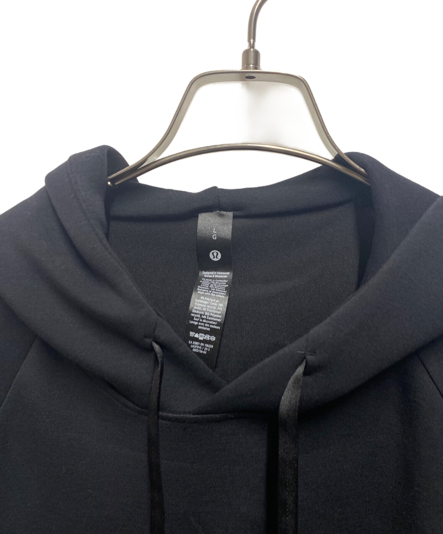 中古・古着通販】LULULEMON (ルルレモン) パーカー ブラック サイズ:L