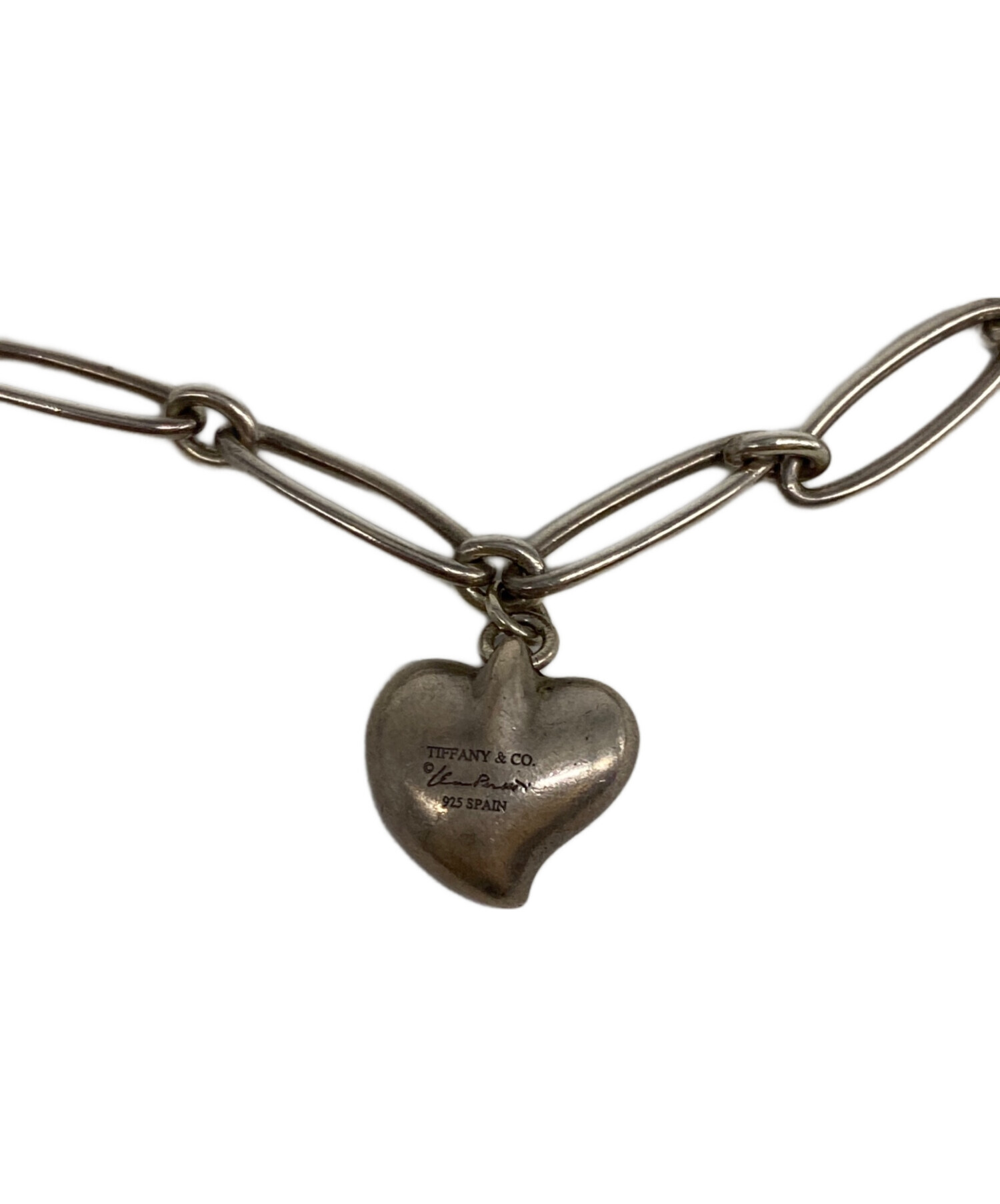 TIFFANY ティファニー カーブド フルハート ブレスレット シルバー 中古・古着通販】TIFFANY & Co. (ティファニー) カーブドハート