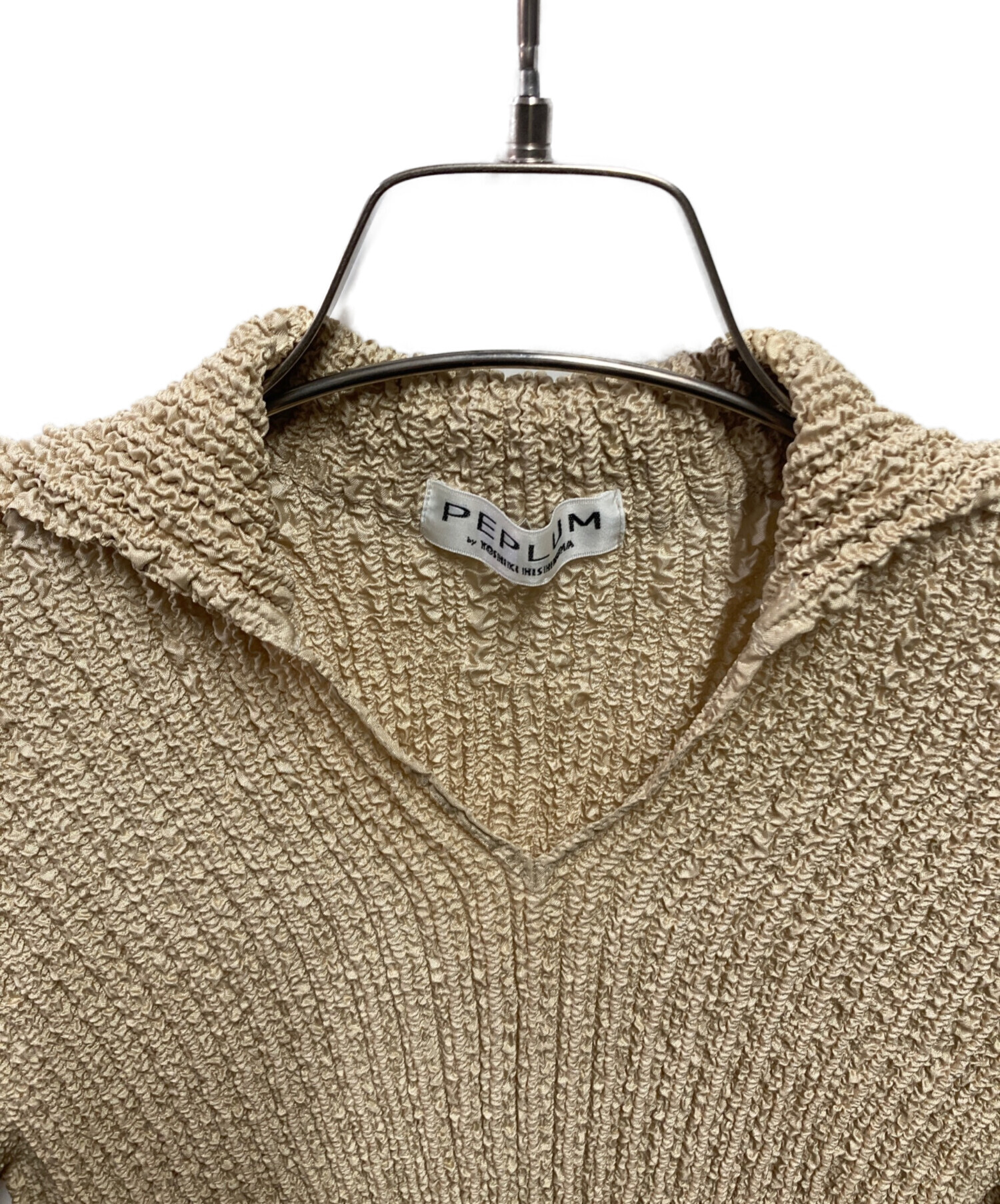 中古・古着通販】PEPLUM (ペプラム) シワ加工シャツ ベージュ サイズ 
