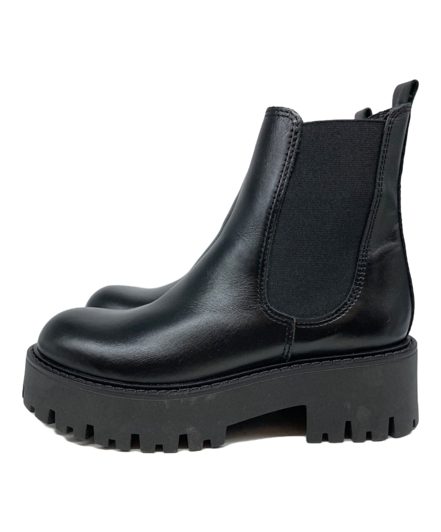 中古・古着通販】eness (エネス) サイドゴアブーツ ブラック サイズ:36