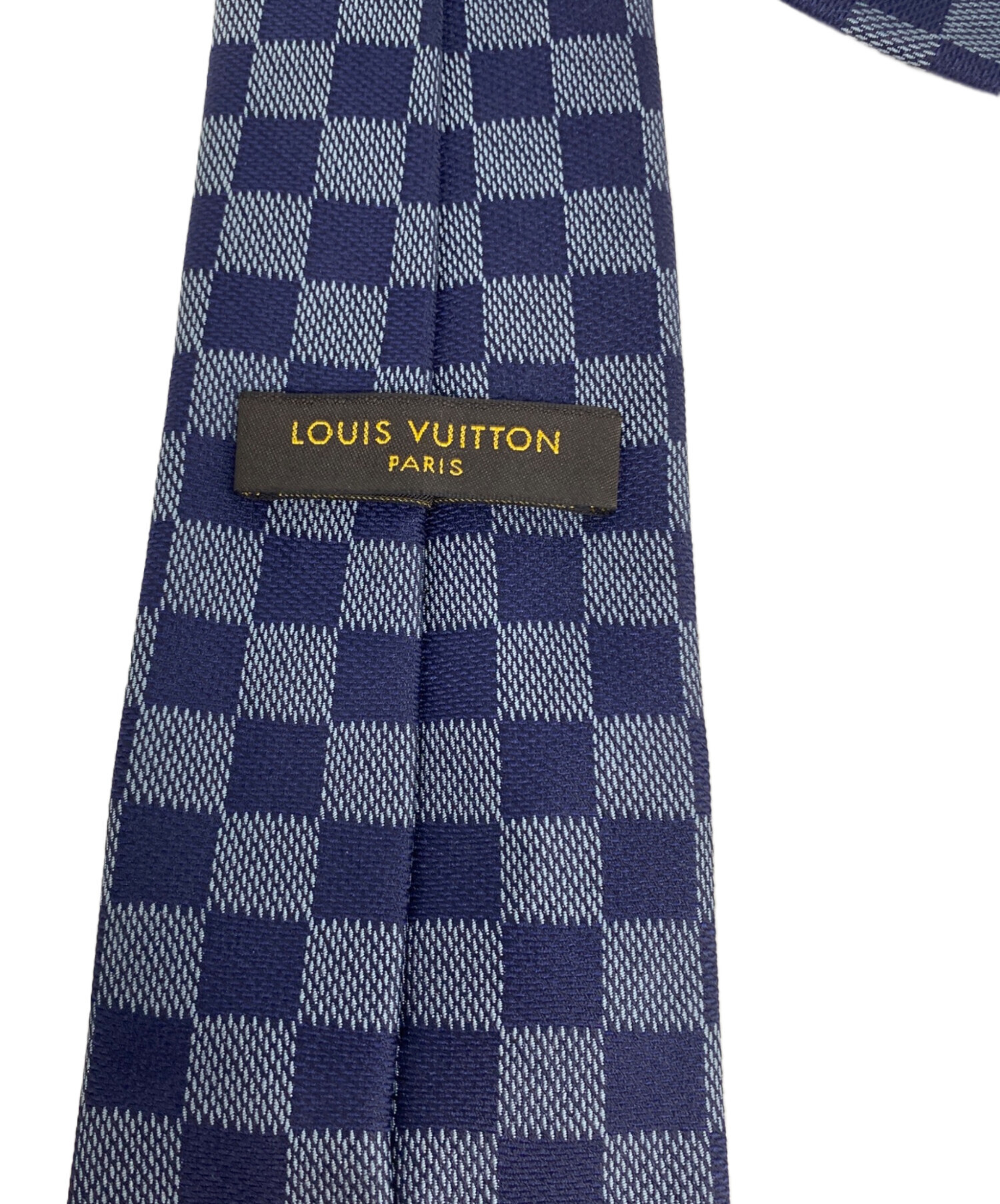 Louis Vuitton ネクタイ ネイビー チェック柄 中古・古着通販】LOUIS VUITTON (ルイ ヴィトン) ネクタイ ネイビー