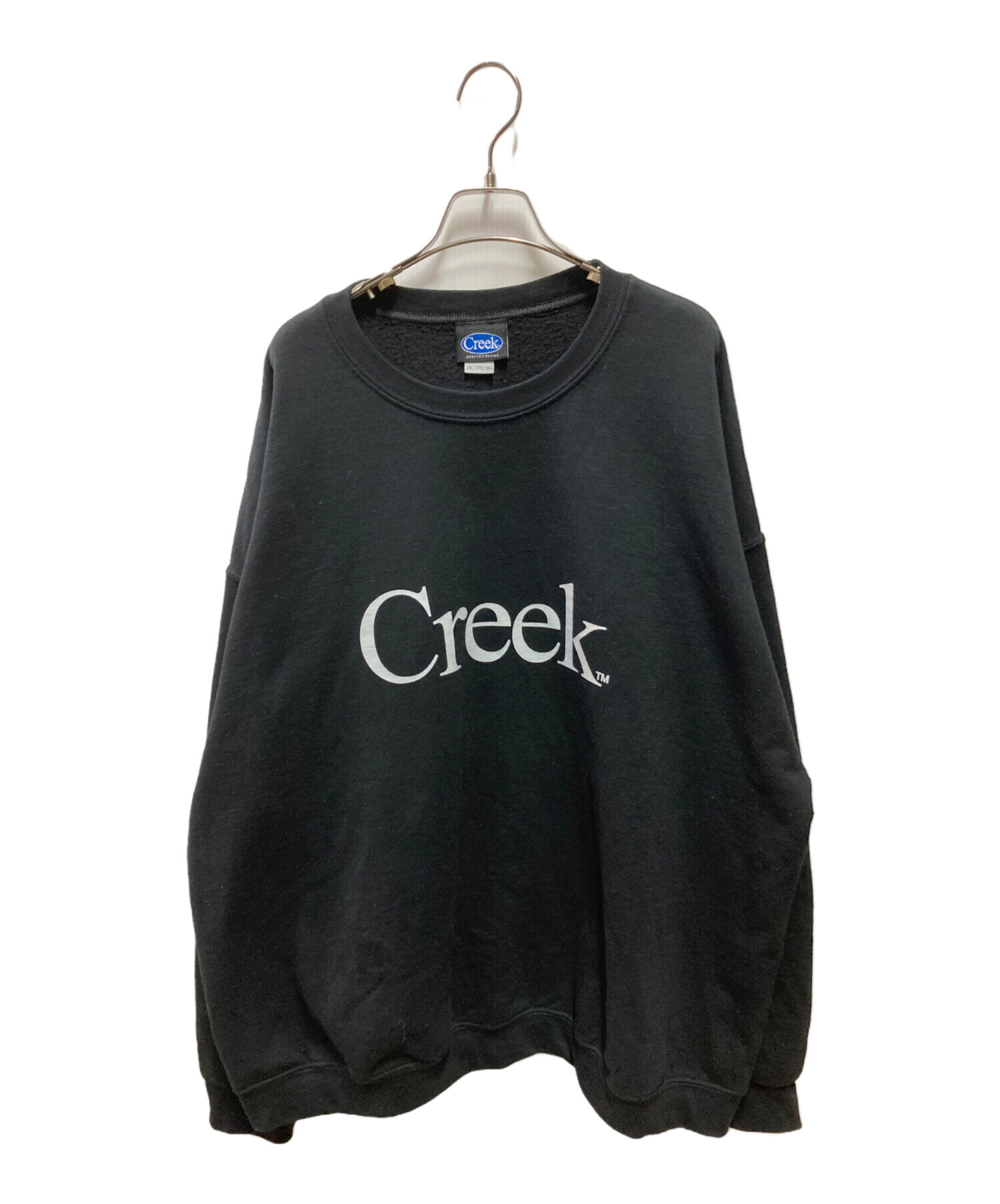 Creek ロゴ入り ブラック スウェットMサイズ クリーク 中古・古着通販】Creek (クリーク) ロゴスウェット ブラック サイズ