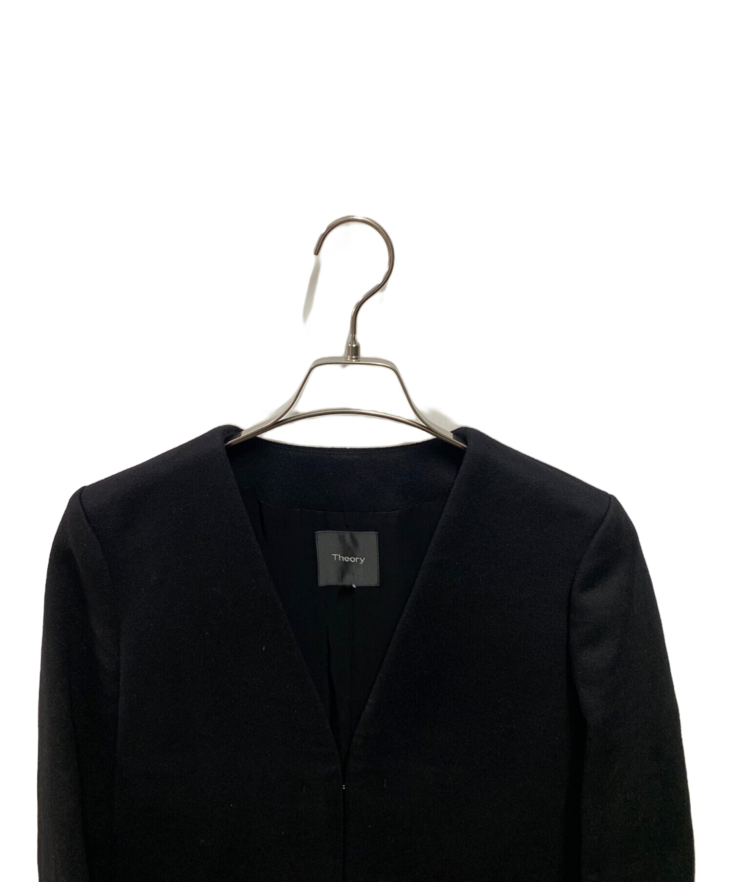 未使用タグ付き　セオリー　スタンドカラー　カシミヤ混　ブラック 中古・古着通販】theory (セオリー) カシミヤVカラーコート ブラック