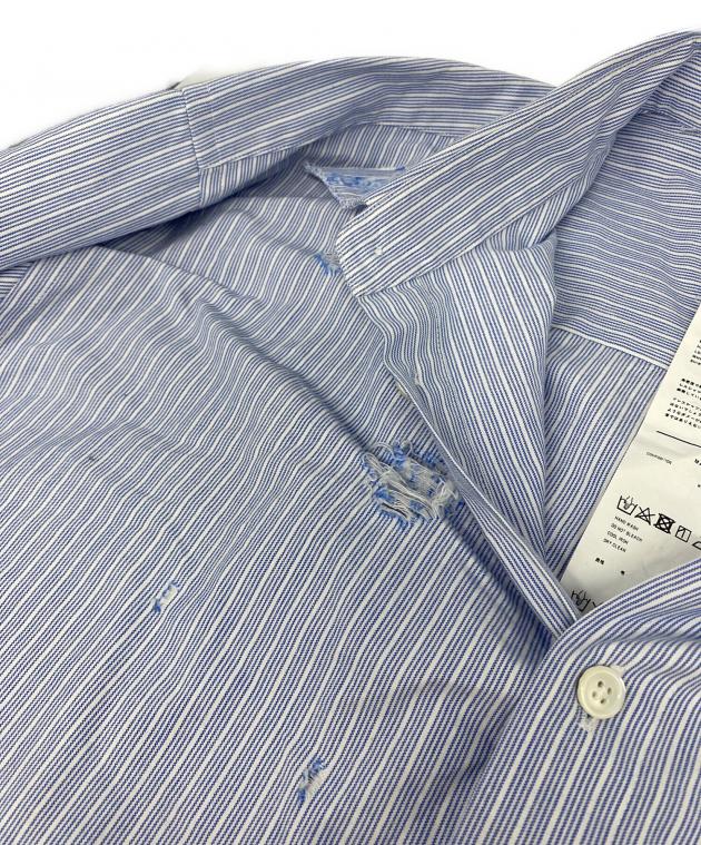 中古・古着通販】doublet (ダブレット) DESTROYED STRIPE SHIRT ブルー