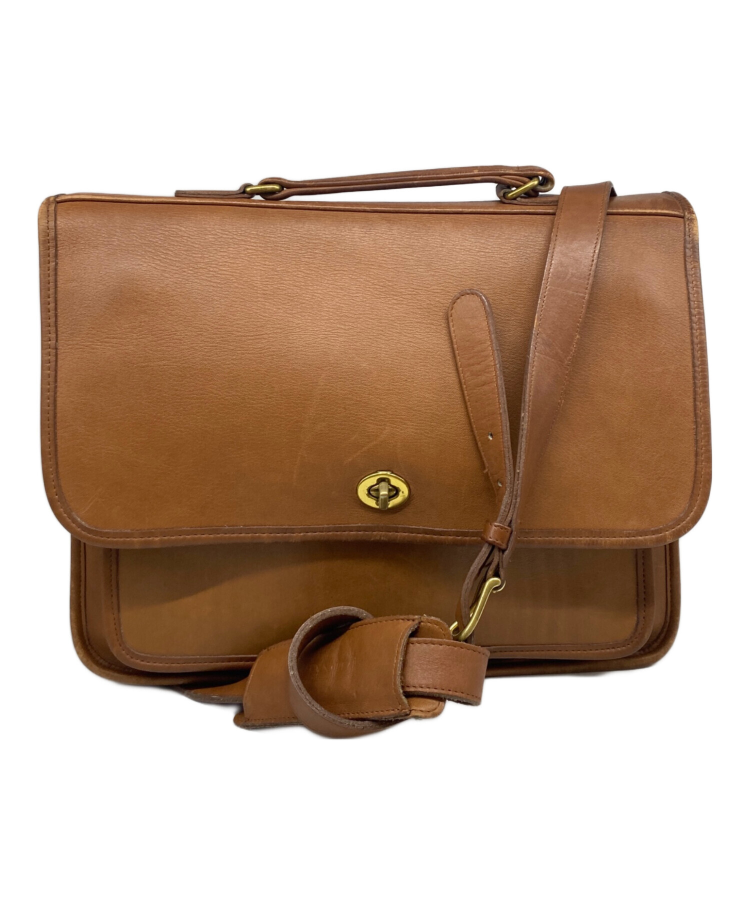 中古・古着通販】COACH (コーチ) ターンロック2WAYバッグ ブラウン