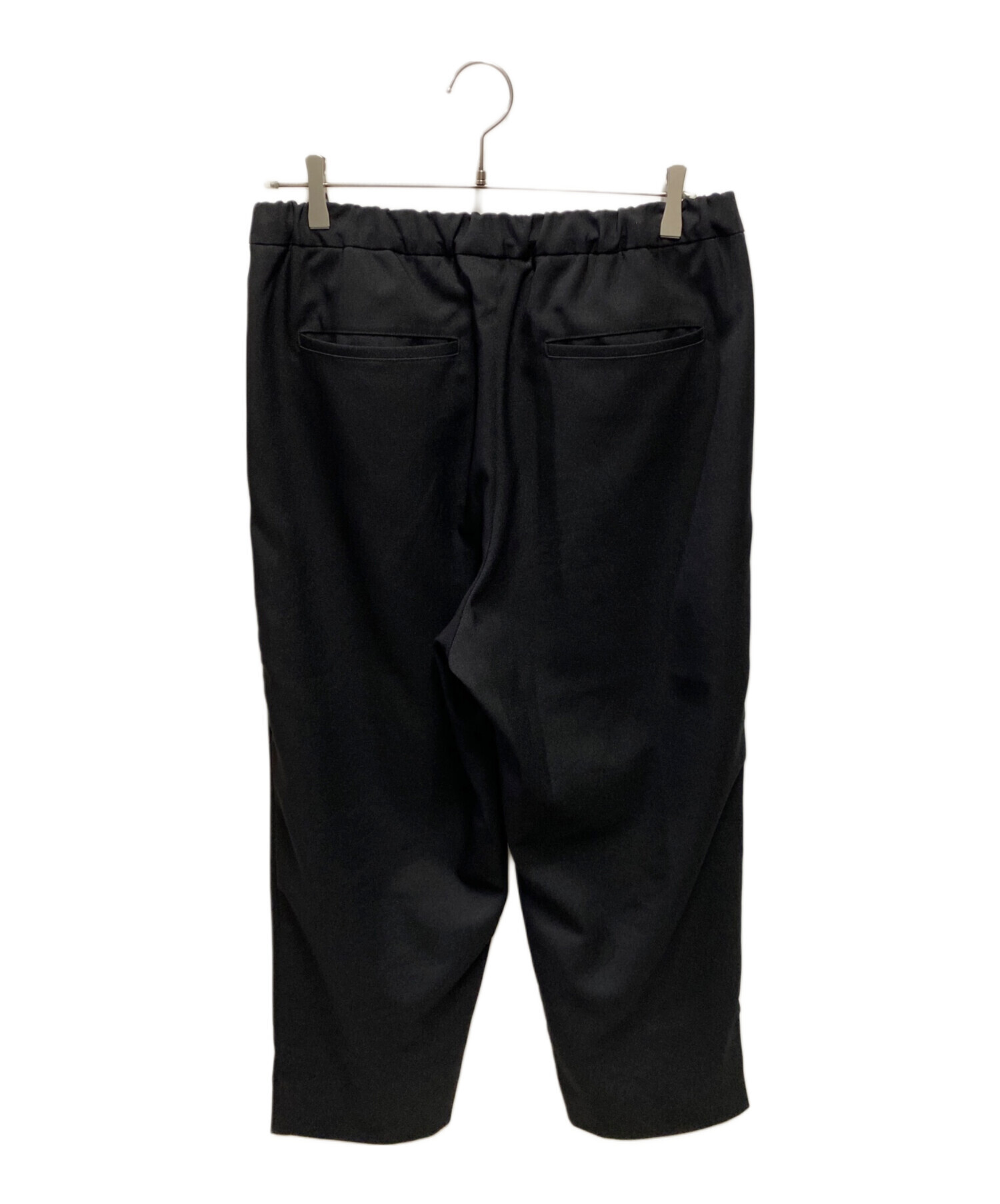 everyone polyester twill easy slacks 黒 everyone polyester twill
