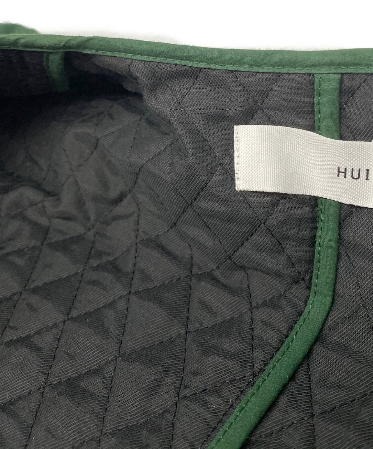 レディース HUIS ダウンプルーフコットン 中綿キルティングコート グリーン