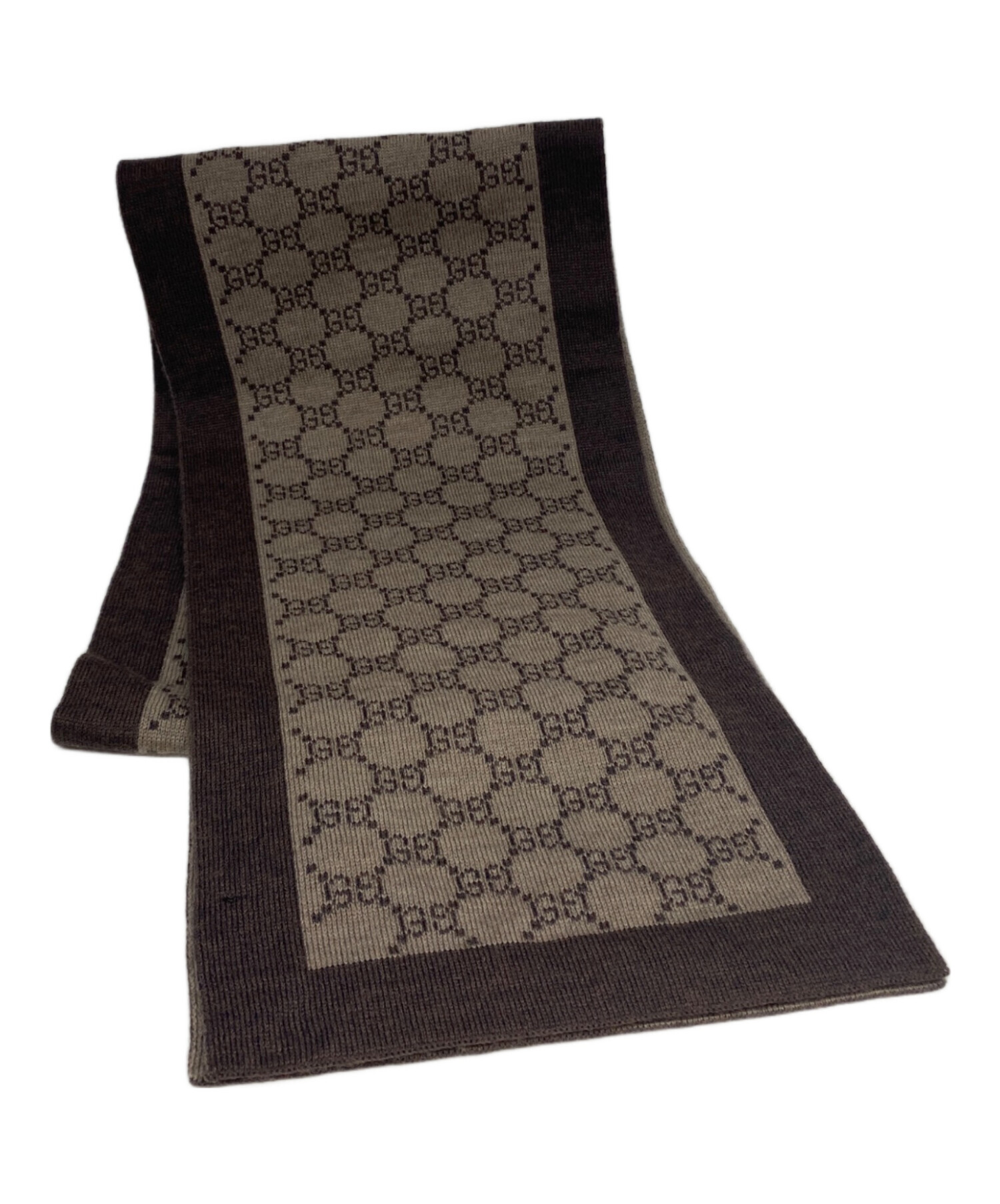 中古・古着通販】GUCCI (グッチ) GG柄マフラー ブラウン｜ブランド