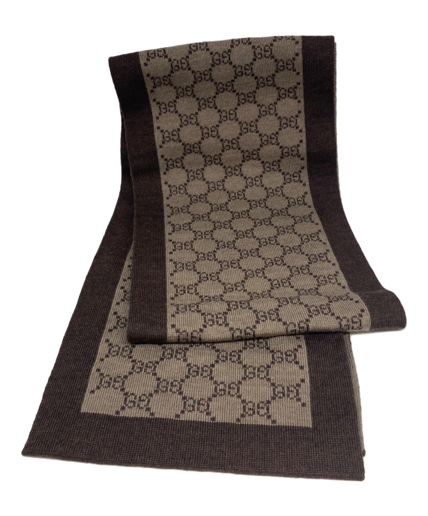 中古・古着通販】GUCCI (グッチ) GG柄マフラー ブラウン｜ブランド