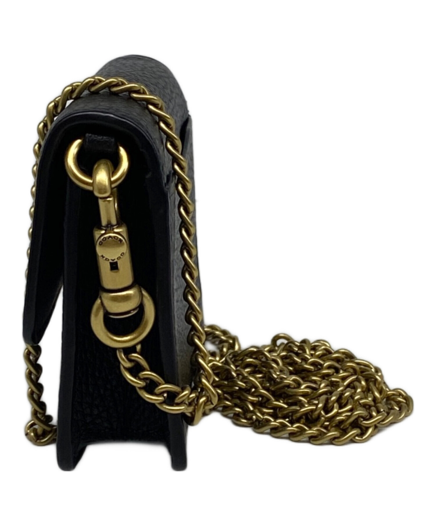 中古・古着通販】COACH (コーチ) HALF FLAP CARD CASE ブラック