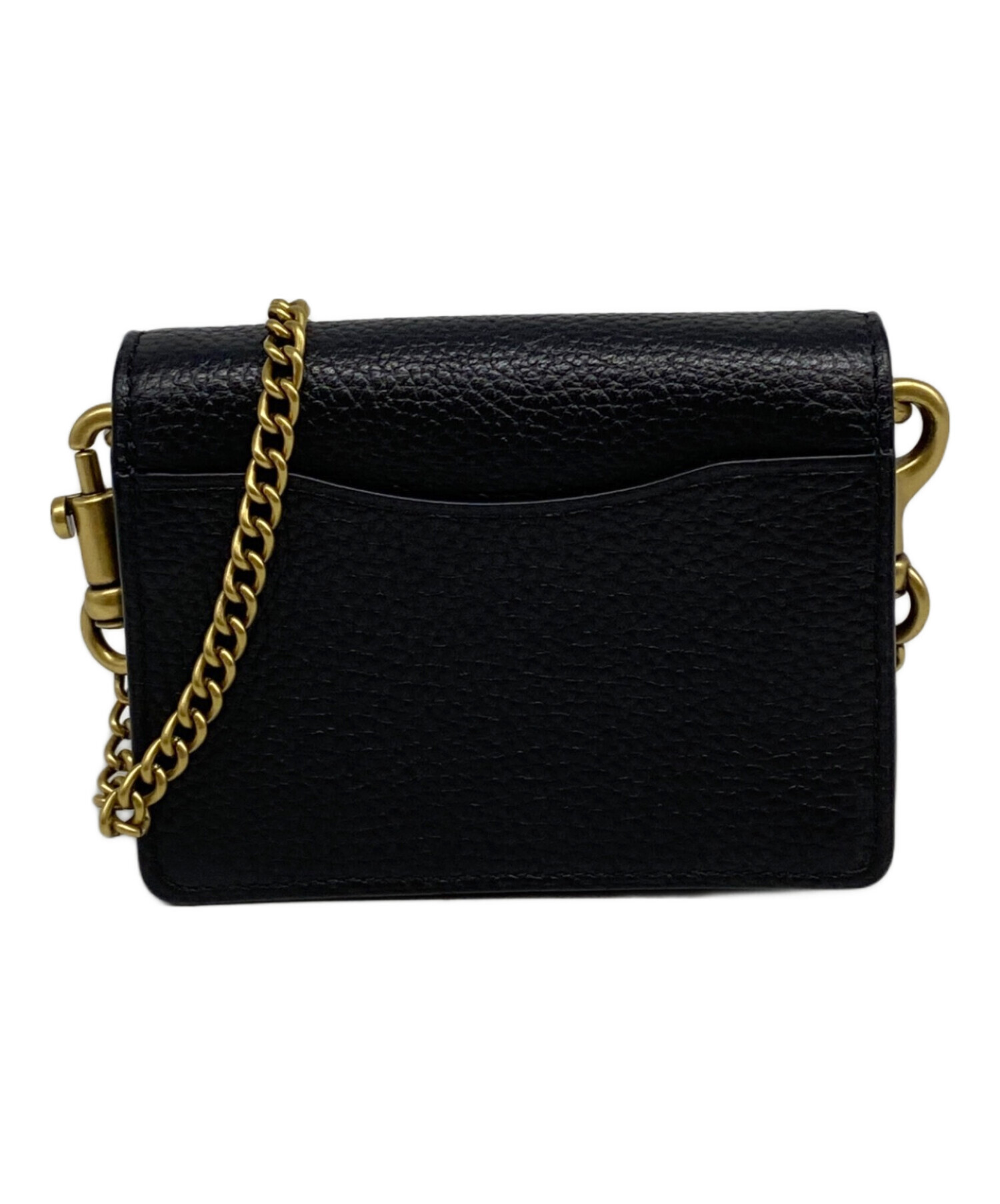 中古・古着通販】COACH (コーチ) HALF FLAP CARD CASE ブラック