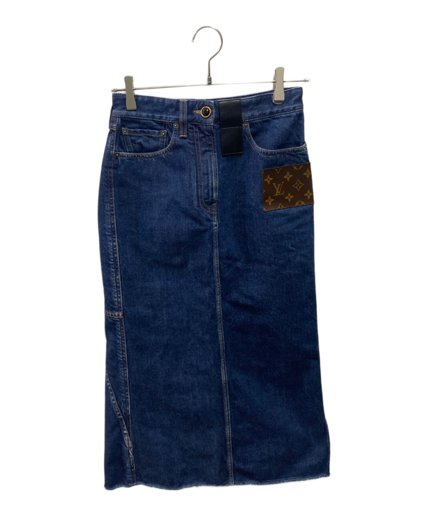 Louis Vuitton デニムスカート 中古・古着通販】LOUIS VUITTON (ルイ ヴィトン) モノグラムパッチ