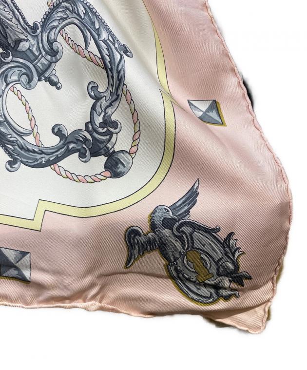 中古・古着通販】HERMES (エルメス) シルクスカーフ ピンク×ホワイト
