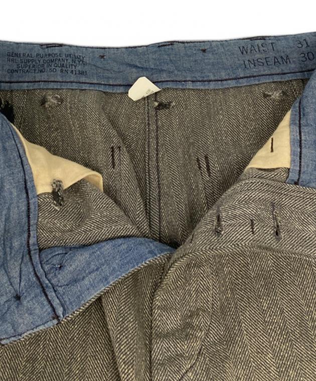 RRL ダブルアールエル 25AW ディストレスト ヘリンボーンツイルフィールドパンツ 782972010001 28 Faded Gray Double RL リペア加工 ボトムス【中古】【RRL】 RRL - RRL ダブルアールエル 25AW ディストレスト ヘリンボーンツイル