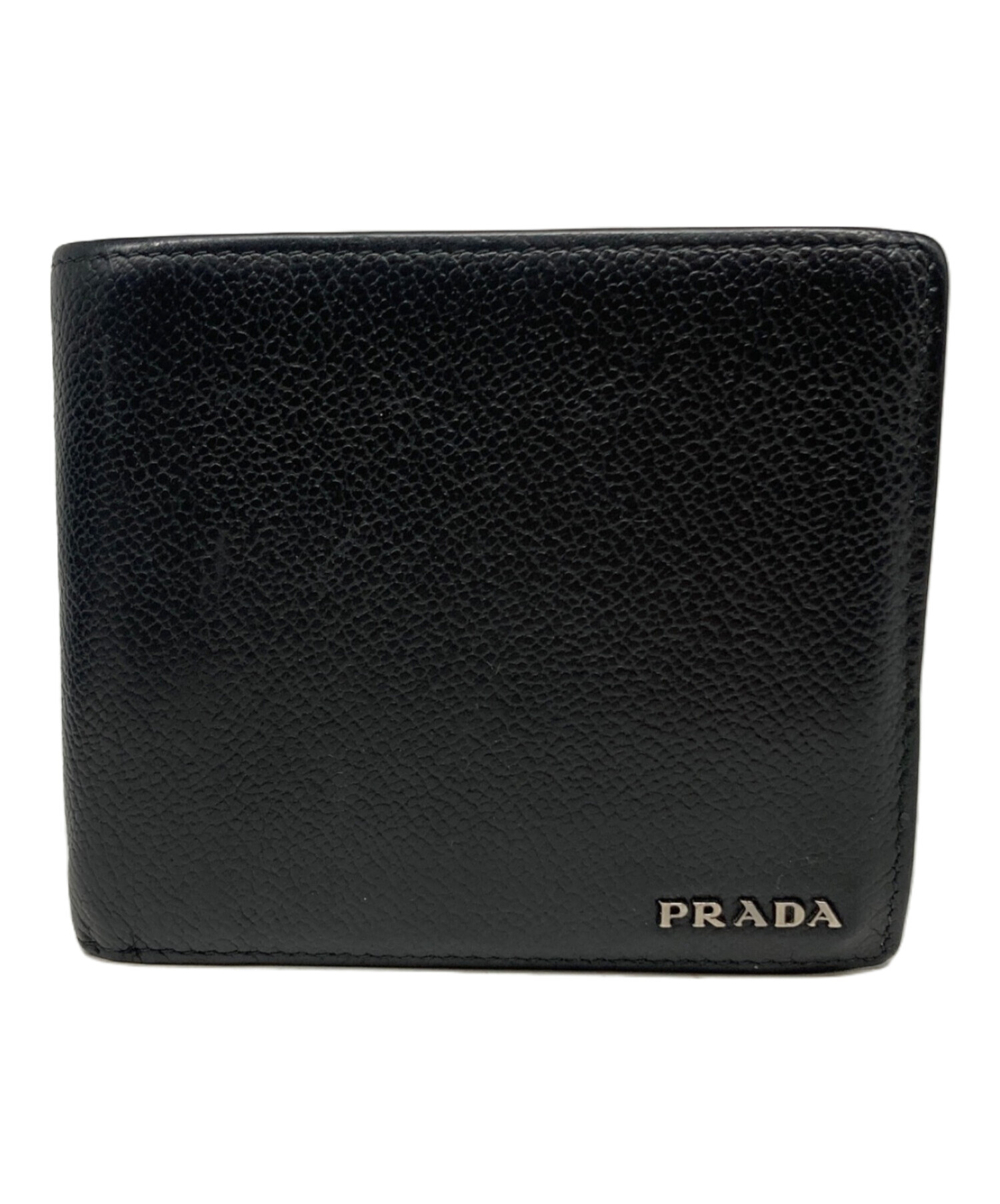 中古・古着通販】PRADA (プラダ) 2つ折り財布 ブラック｜ブランド