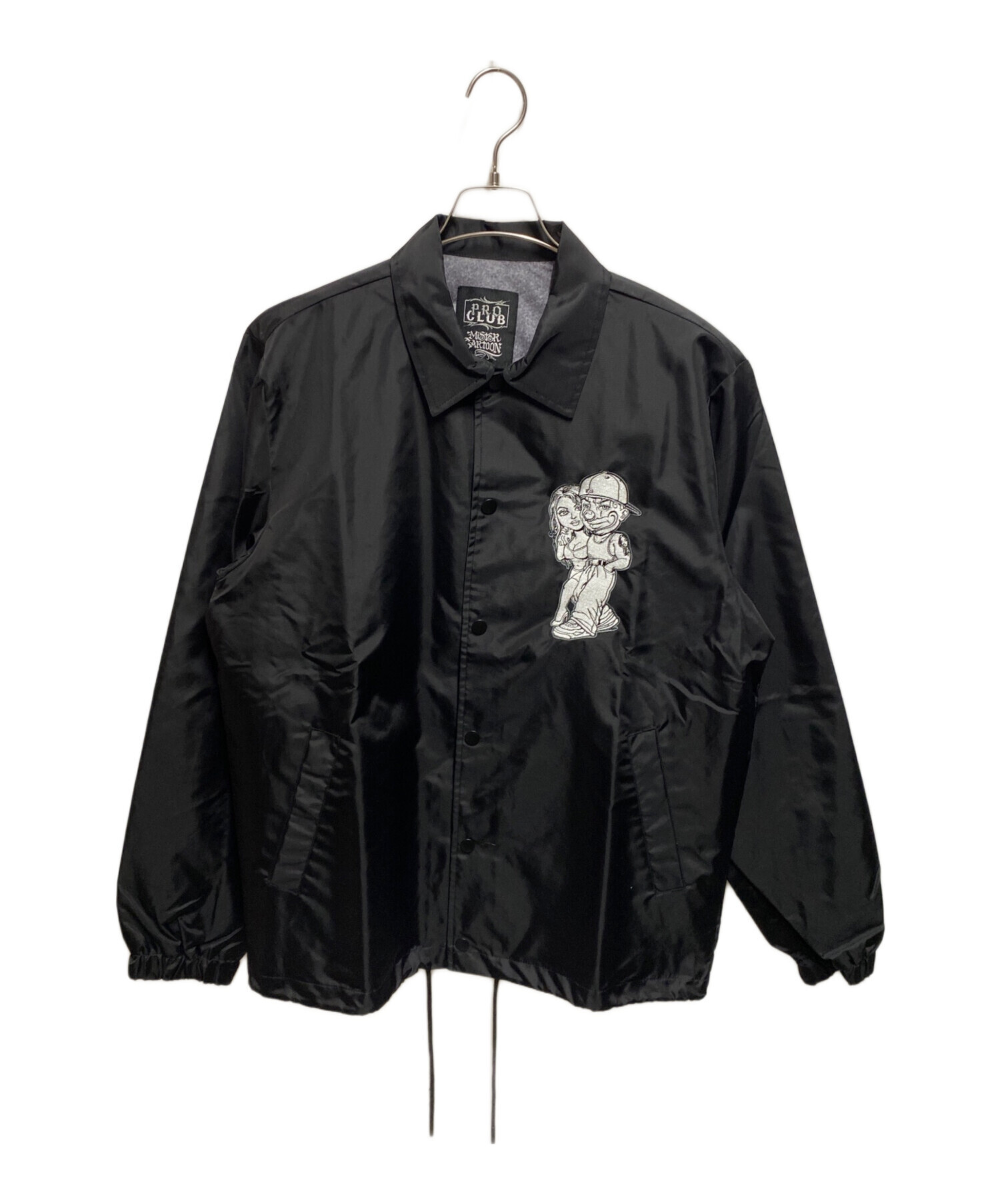 PRO CLUB Mr.Cartoon ナイロンジャケット ブラック 中古・古着通販】PROCLUB (プロクラブ) Mr Cartoon (ミスター