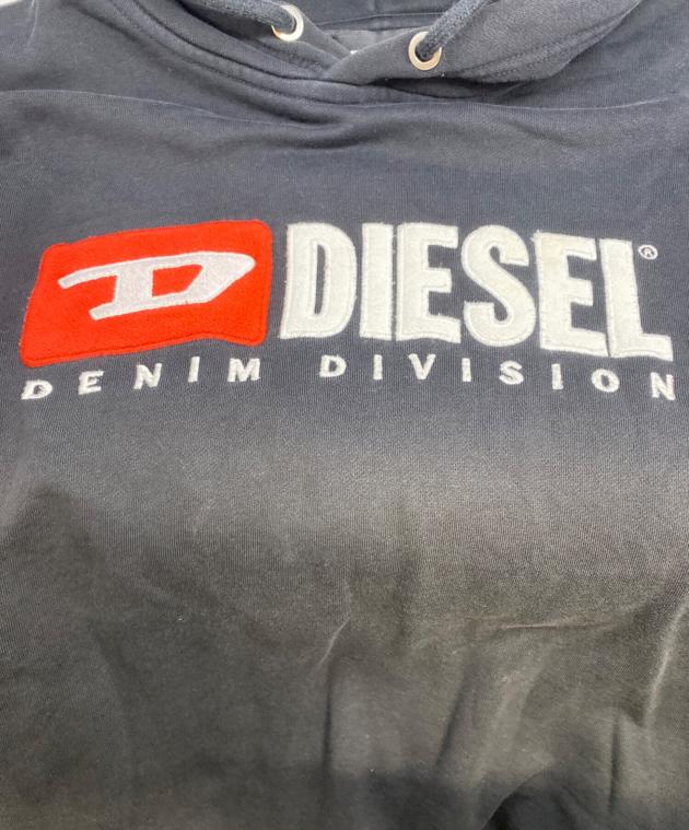 中古・古着通販】DIESEL (ディーゼル) ロゴ刺繍パーカー ブラック