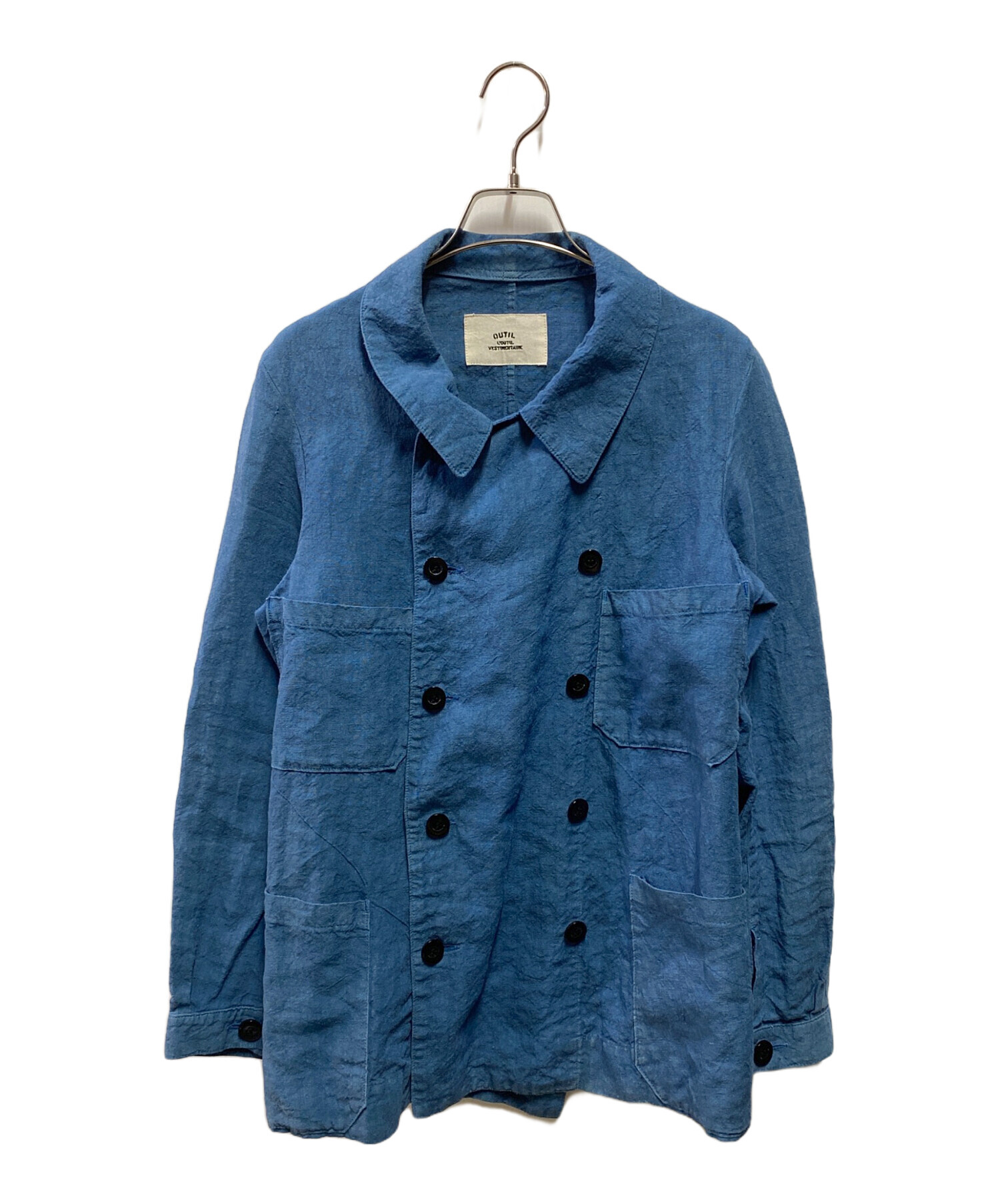 OUTIL ウティ 日本製 インディゴ染め コットンモールスキンカバーオール 1 Indigo ジャケット アウター【中古】【OUTIL】 中古・古着通販】OUTIL (ウティ) カバーオール ネイビー サイズ:2
