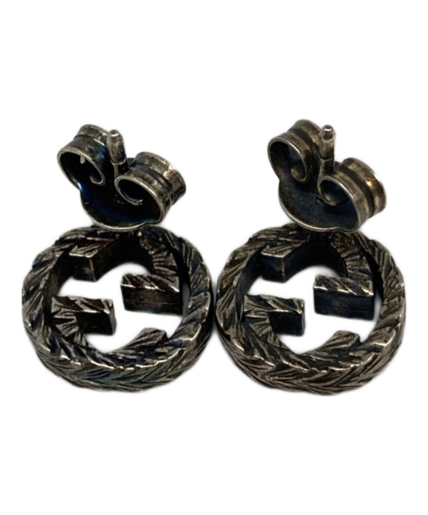 中古・古着通販】GUCCI (グッチ) インターロッキングGピアス シルバー