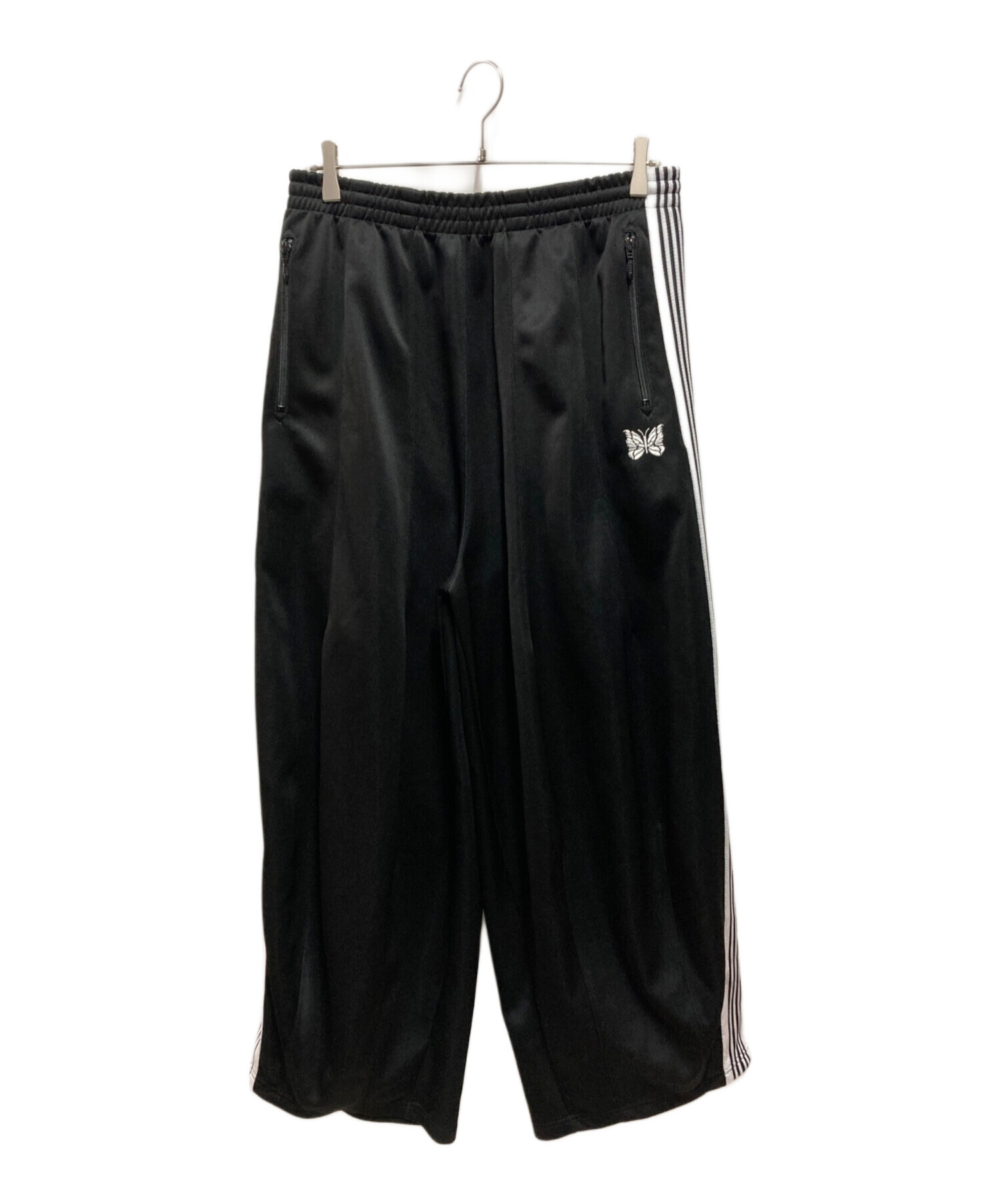 Needles ブラック ヒザデルワイドパンツ Sサイズ 中古・古着通販】Needles (ニードルズ) ヒザデルワイドトラックパンツ