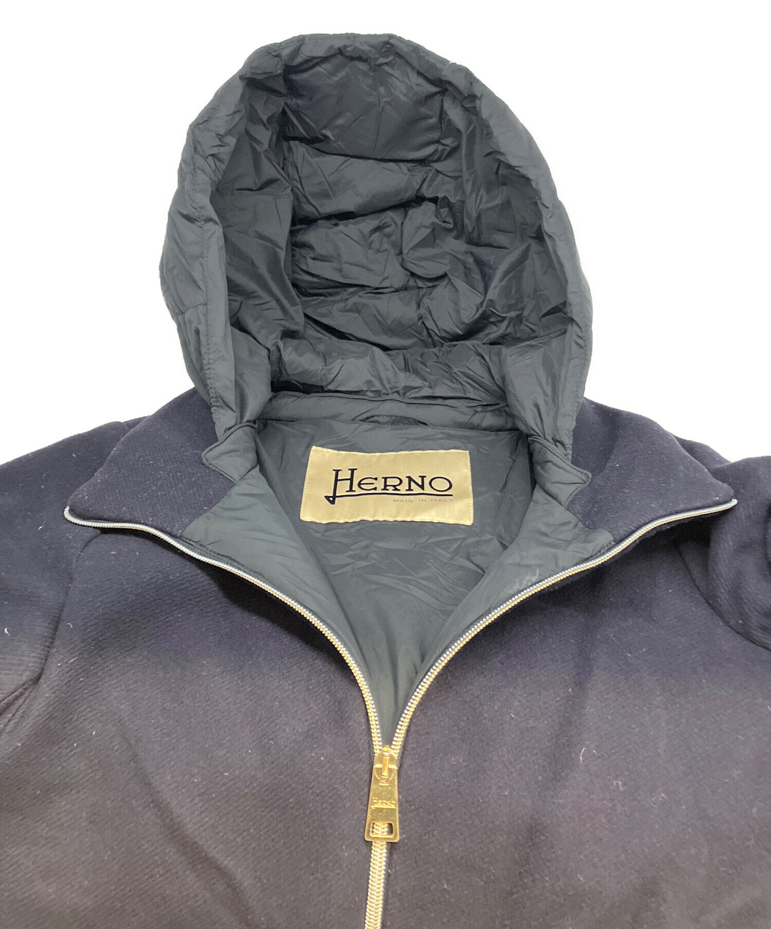 中古・古着通販】HERNO (ヘルノ) ウールコンビナイロンフーデッド