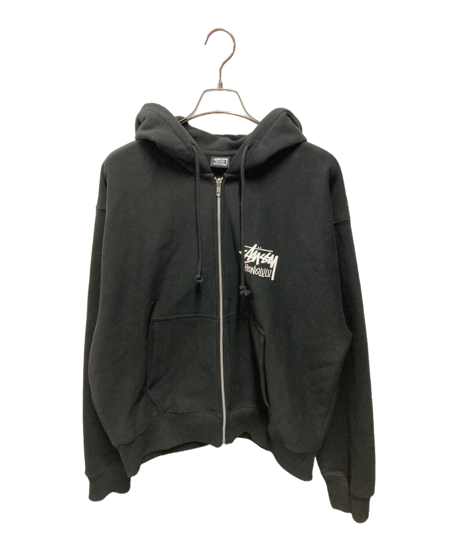 ステューシー　ブラックパーカー　XL 中古・古着通販】stussy (ステューシー) HONOLULU ジップパーカー