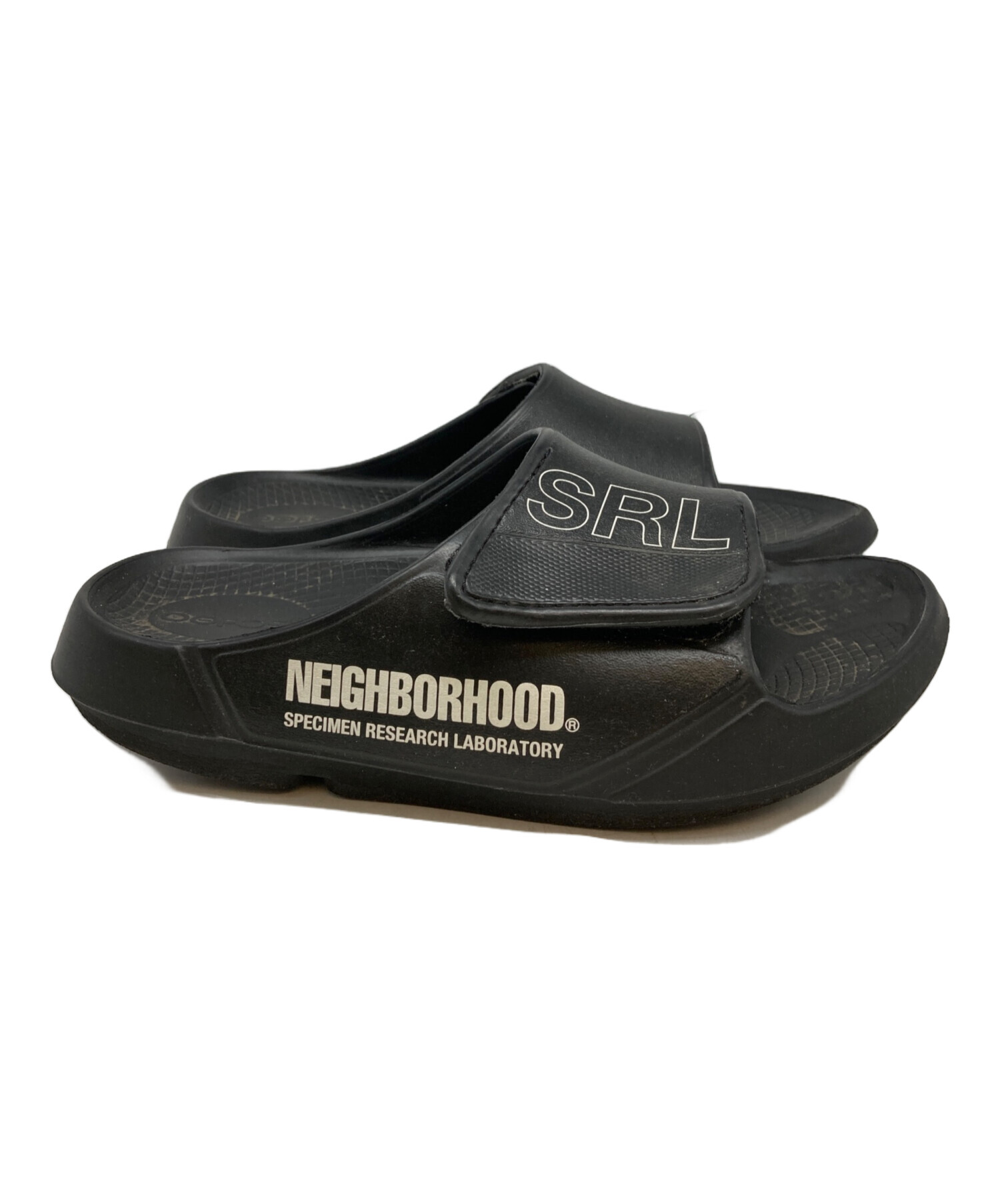 NEIGHBORHOOD OOFOS サンダル ブラック 中古・古着通販】OOFOS (ウーフォス) NEIGHBORHOOD (ネイバーフッド