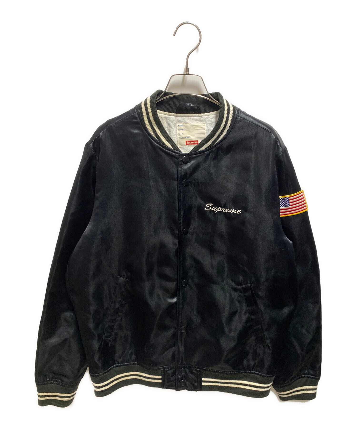 中古・古着通販】SUPREME (シュプリーム) Satin Club Jacket ブラック
