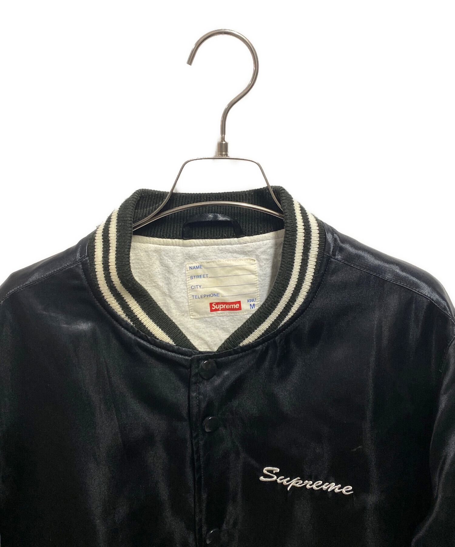 中古・古着通販】SUPREME (シュプリーム) Satin Club Jacket ブラック