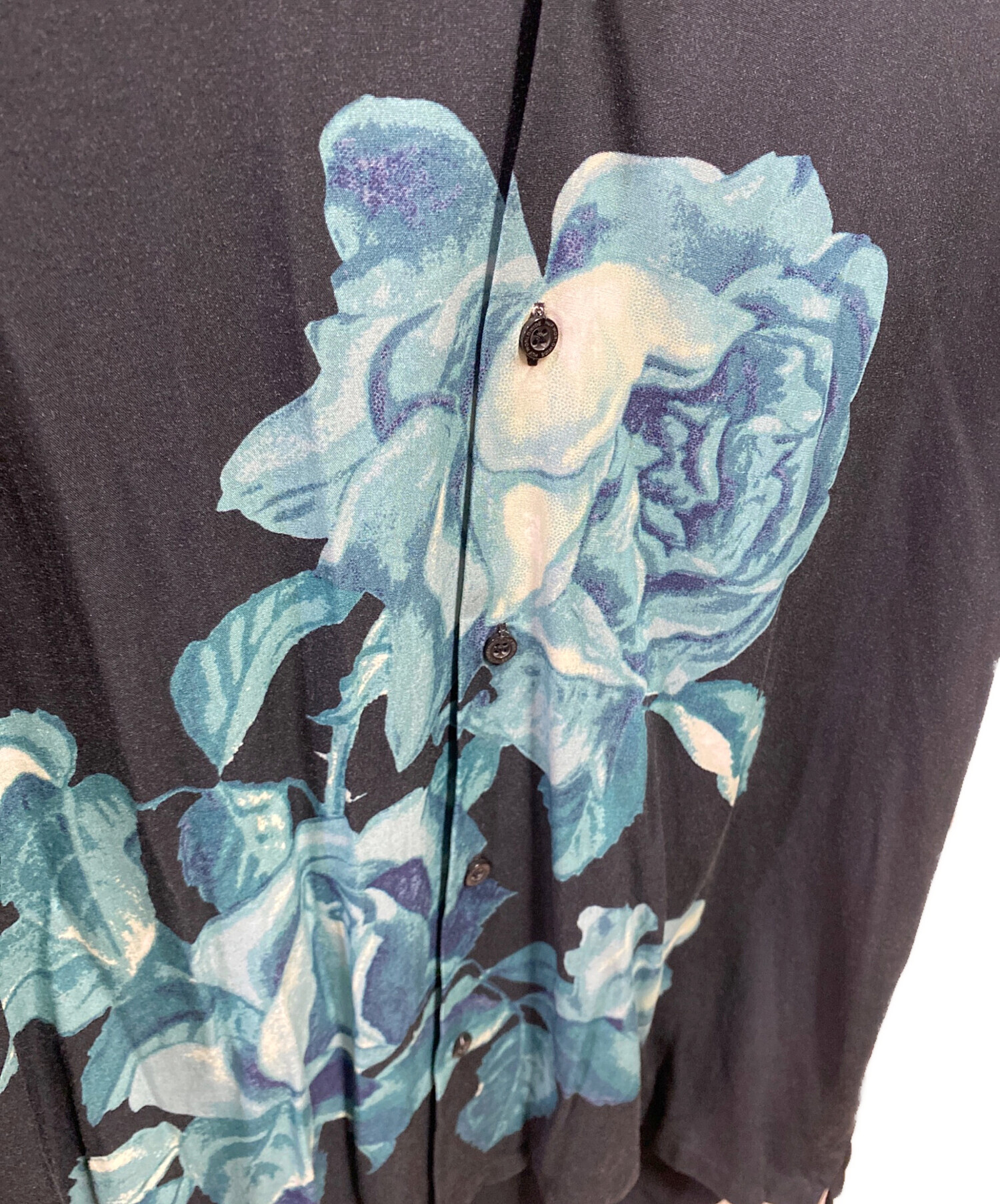 中古・古着通販】HUF (ハフ) フラワープリント半袖オープンカラー 