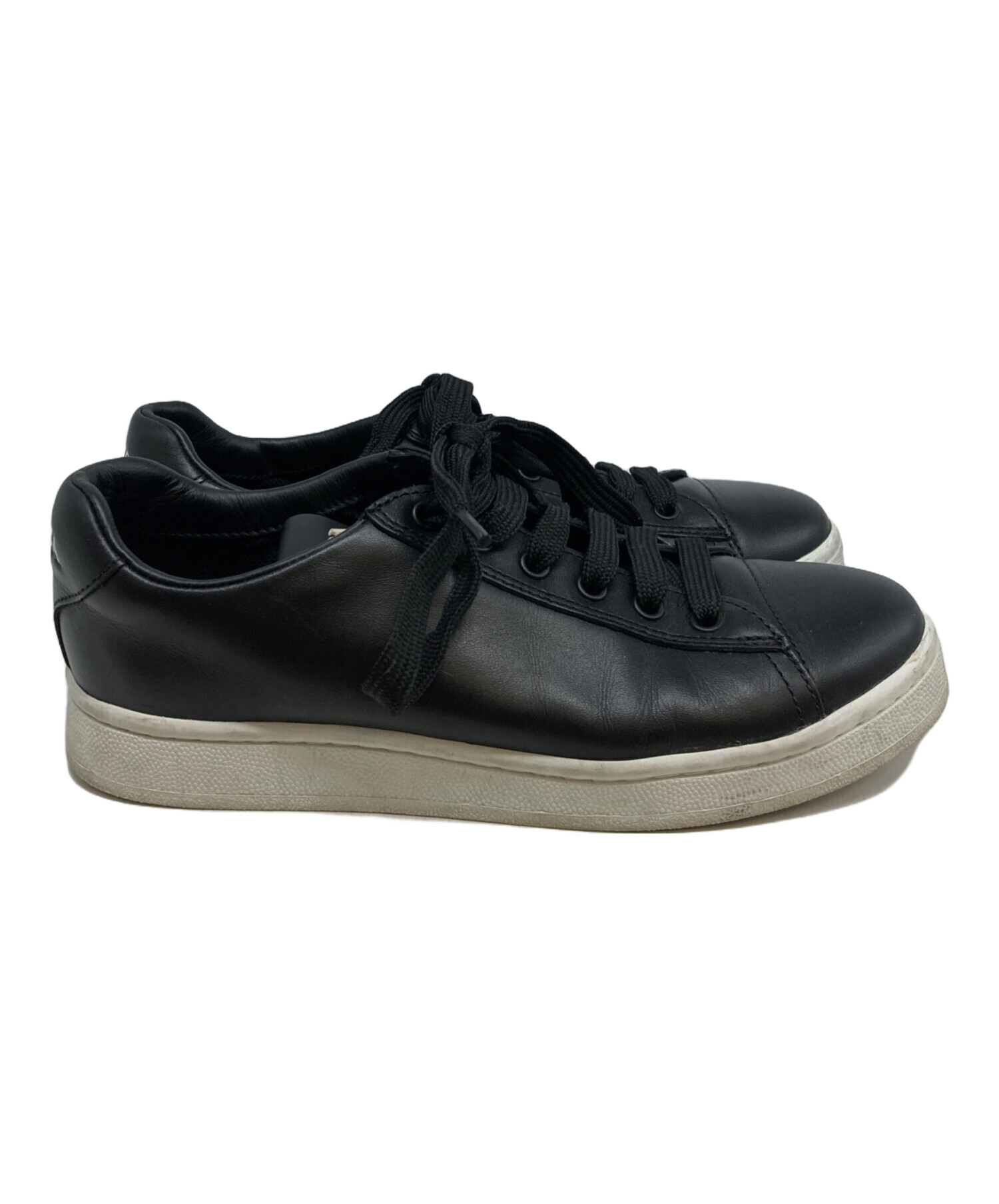中古・古着通販】PRADA (プラダ) レザースニーカー ブラック サイズ:38