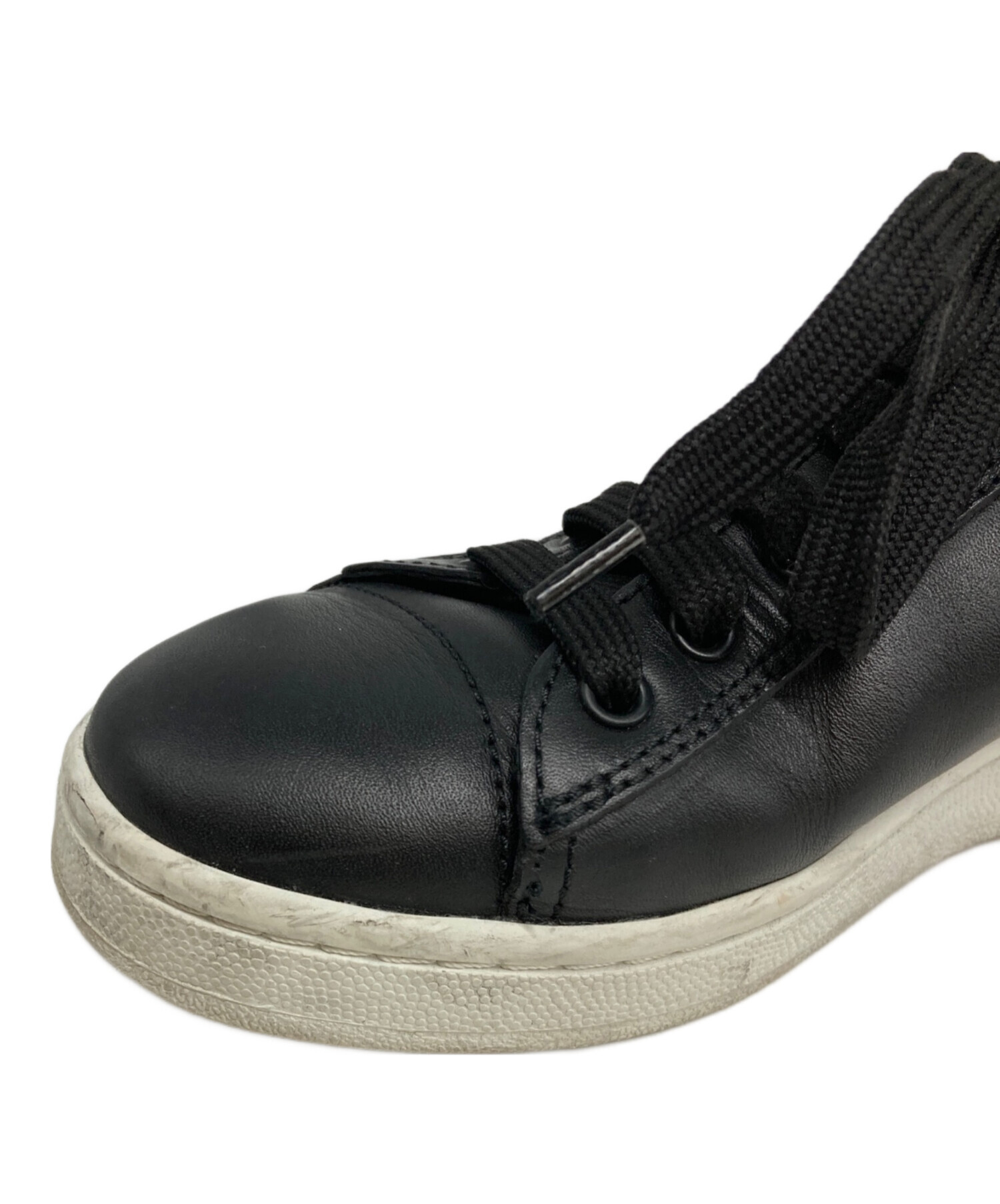 中古・古着通販】PRADA (プラダ) レザースニーカー ブラック サイズ:38
