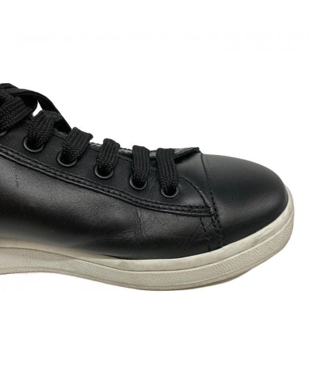 中古・古着通販】PRADA (プラダ) レザースニーカー ブラック サイズ:38