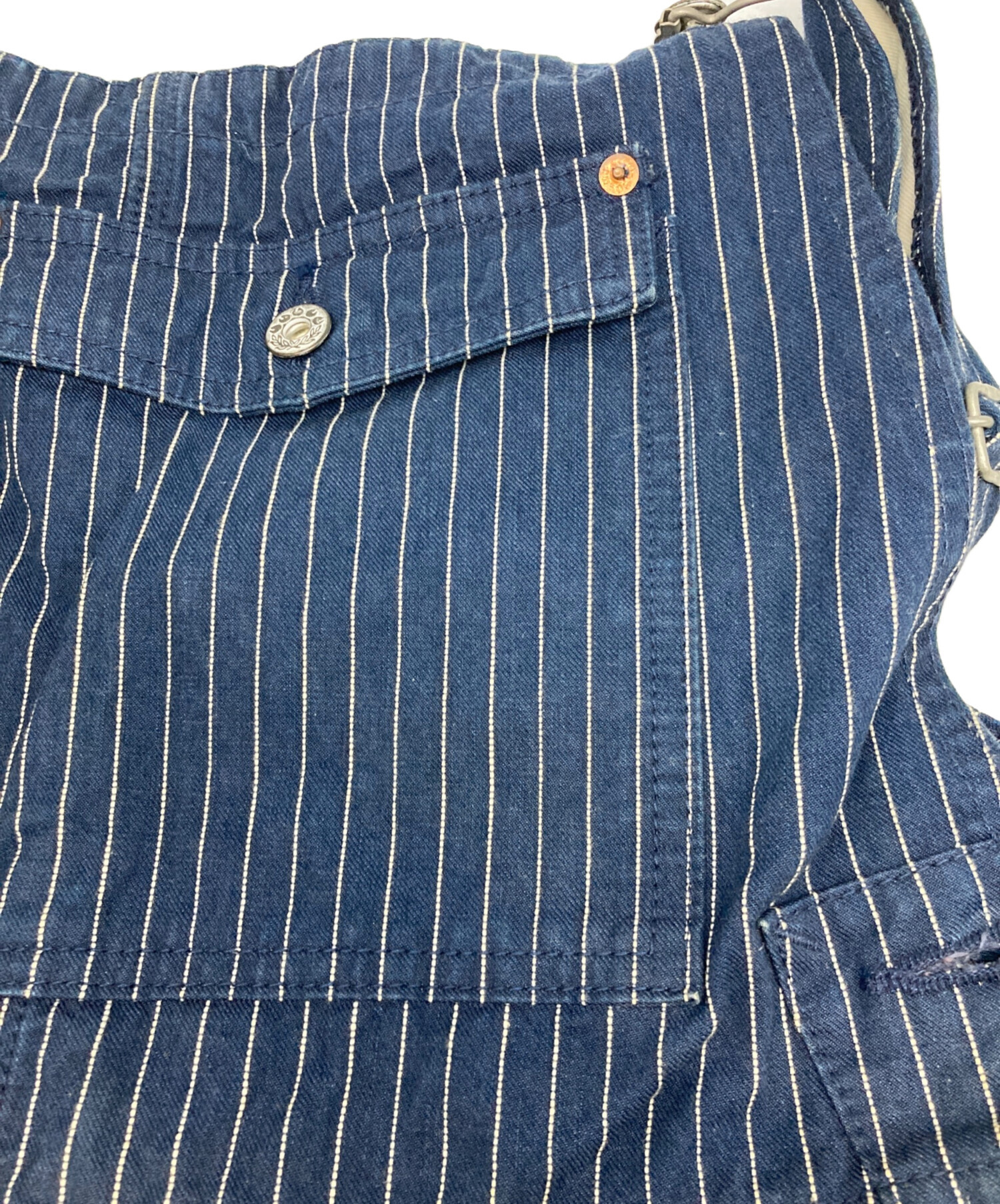 桃太郎ジーンズ　MOMOTARO JEANS ウォバッシュ　ストライプ　ベスト 桃太郎ジーンズ（MOMOTARO JEANS） インディゴ染め 刺し子 ワーク