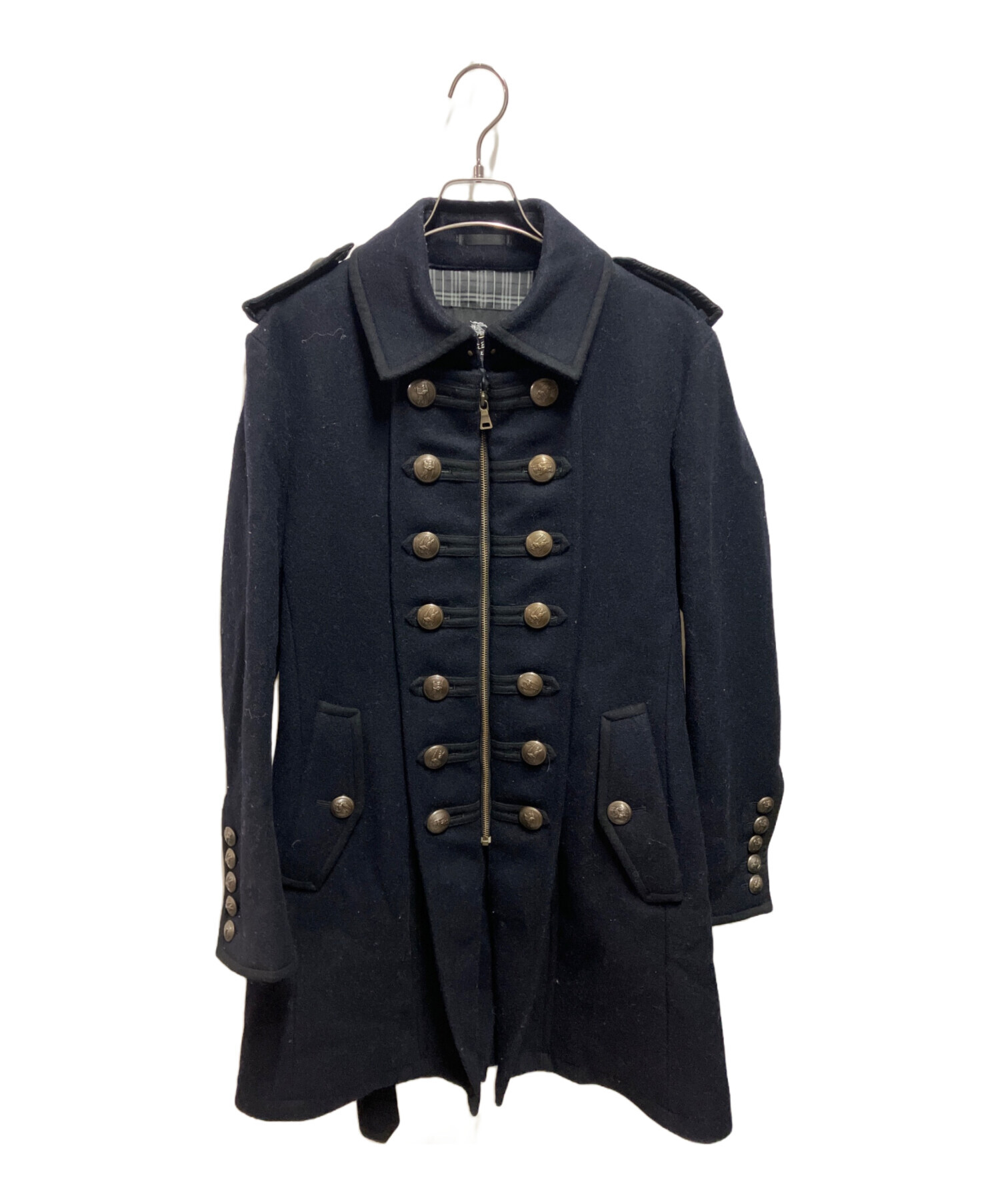 ★激レア★バーバリーブラックレーベル　カシミア混　ナポレオンコートＭ　黒 中古・古着通販】BURBERRY BLACK LABEL (バーバリーブラックレーベル