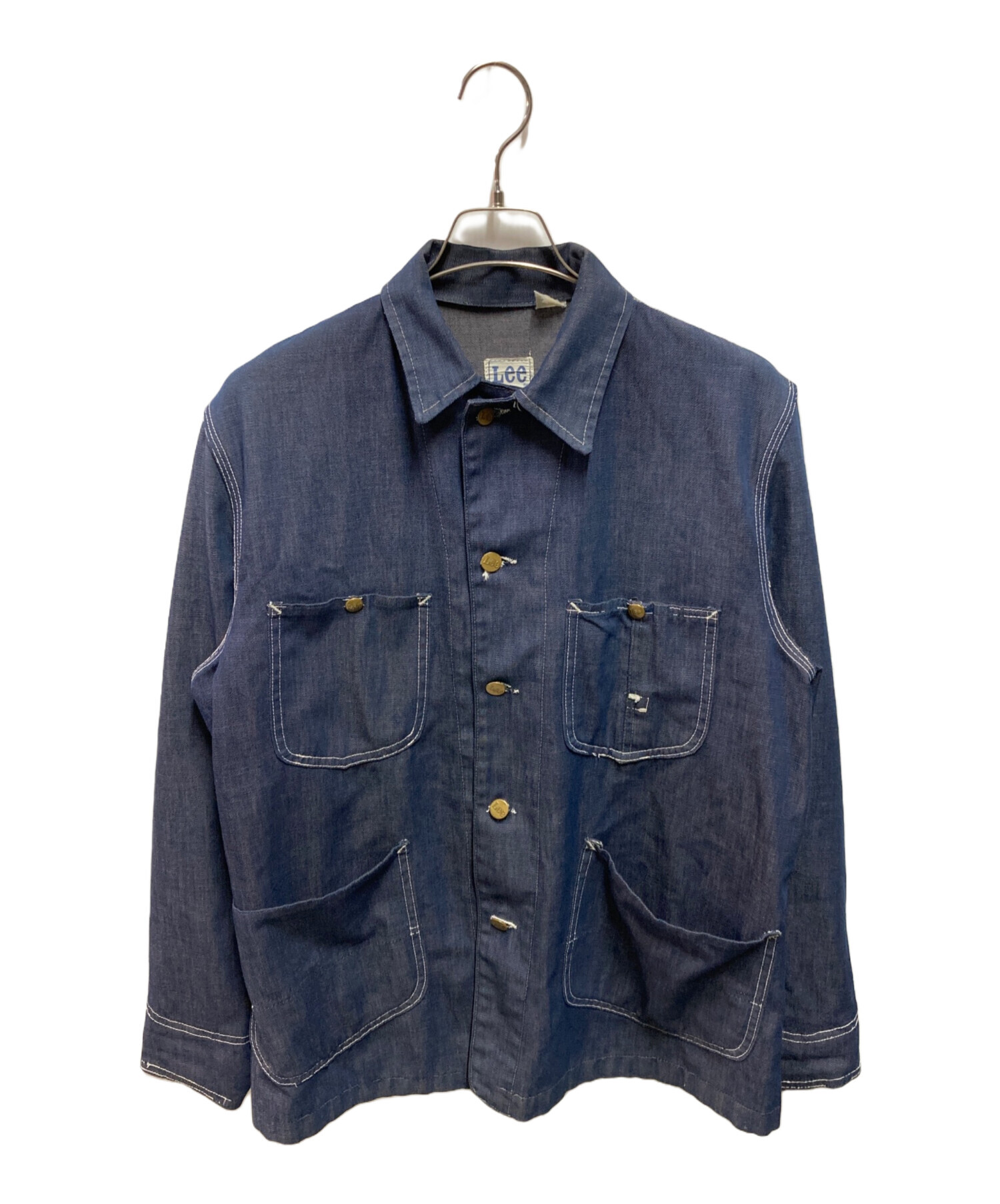 Lee 真紺　 カバーオール　インディゴ 古着 50s USA製 Lee 91-J Jelt Denim 真紺 インディゴ デニム ワーク