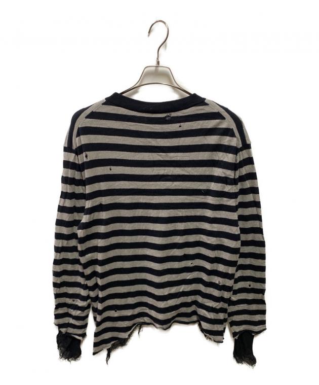 KAMIYA ニット M 中古・古着通販】KAMIYA (カミヤ) LAYERED HORIZONTAL STRIPED KNIT