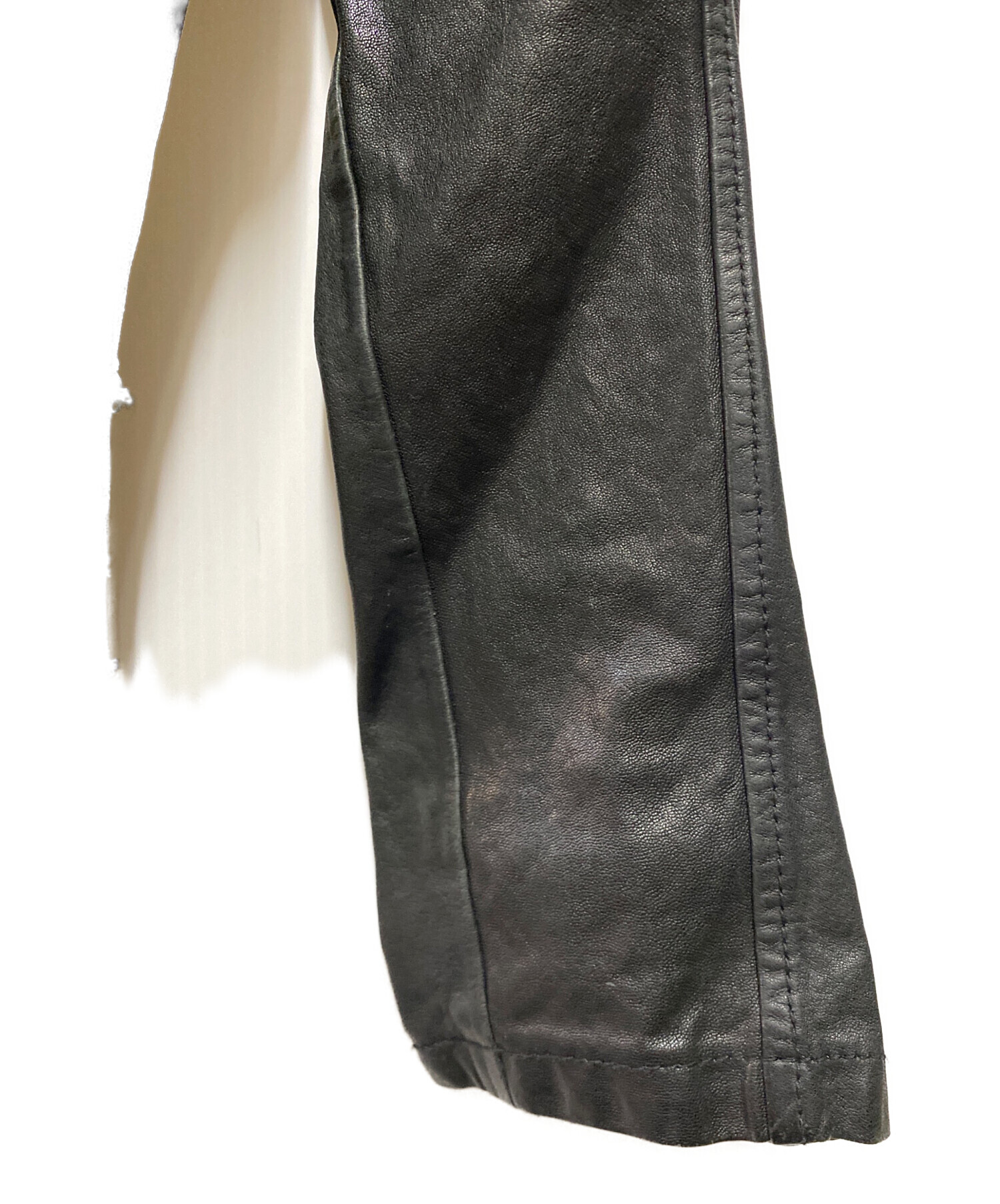 DIESELライダーズ　　破れあり（左上腕後ろ側） 中古・古着通販】DIESEL (ディーゼル) リブダメージ加工ラムレザー