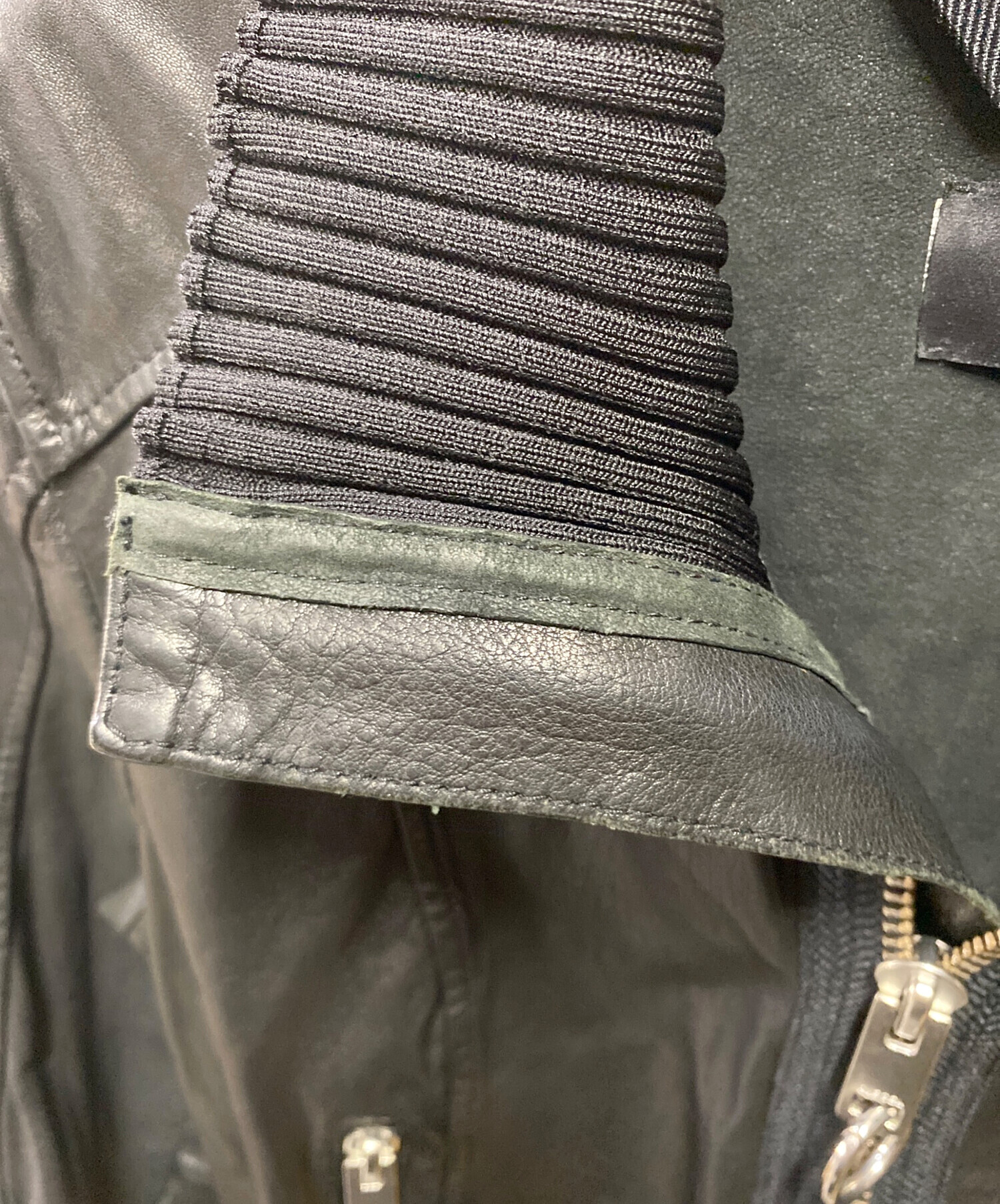 中古・古着通販】DIESEL (ディーゼル) リブダメージ加工ラムレザー