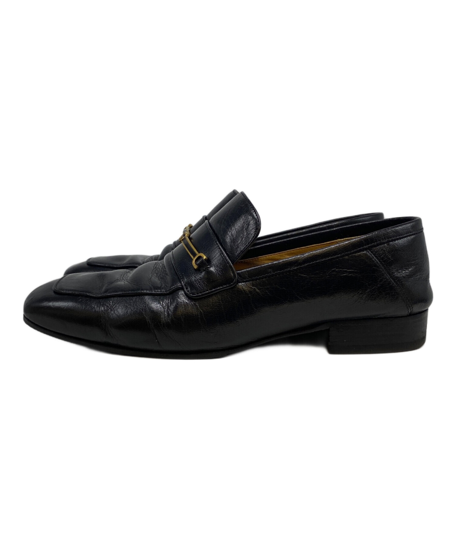 【未使用】GUCCI ローファー レインシューズ 黒6 中古・古着通販】GUCCI (グッチ) ローファー ブラック サイズ:6