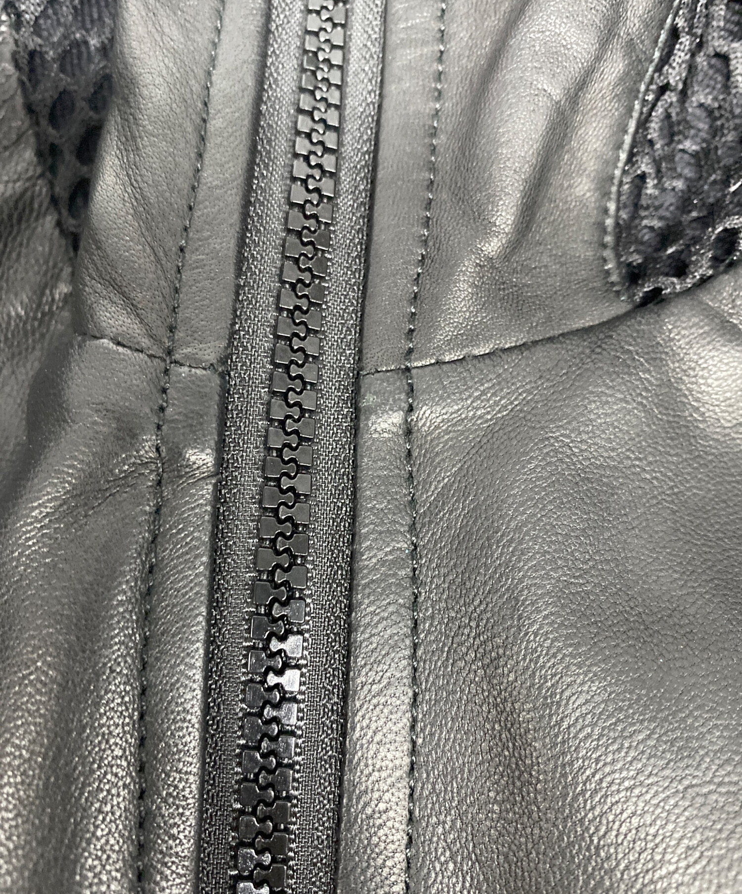 中古・古着通販】DIESEL (ディーゼル) レザーメッシュフーディー