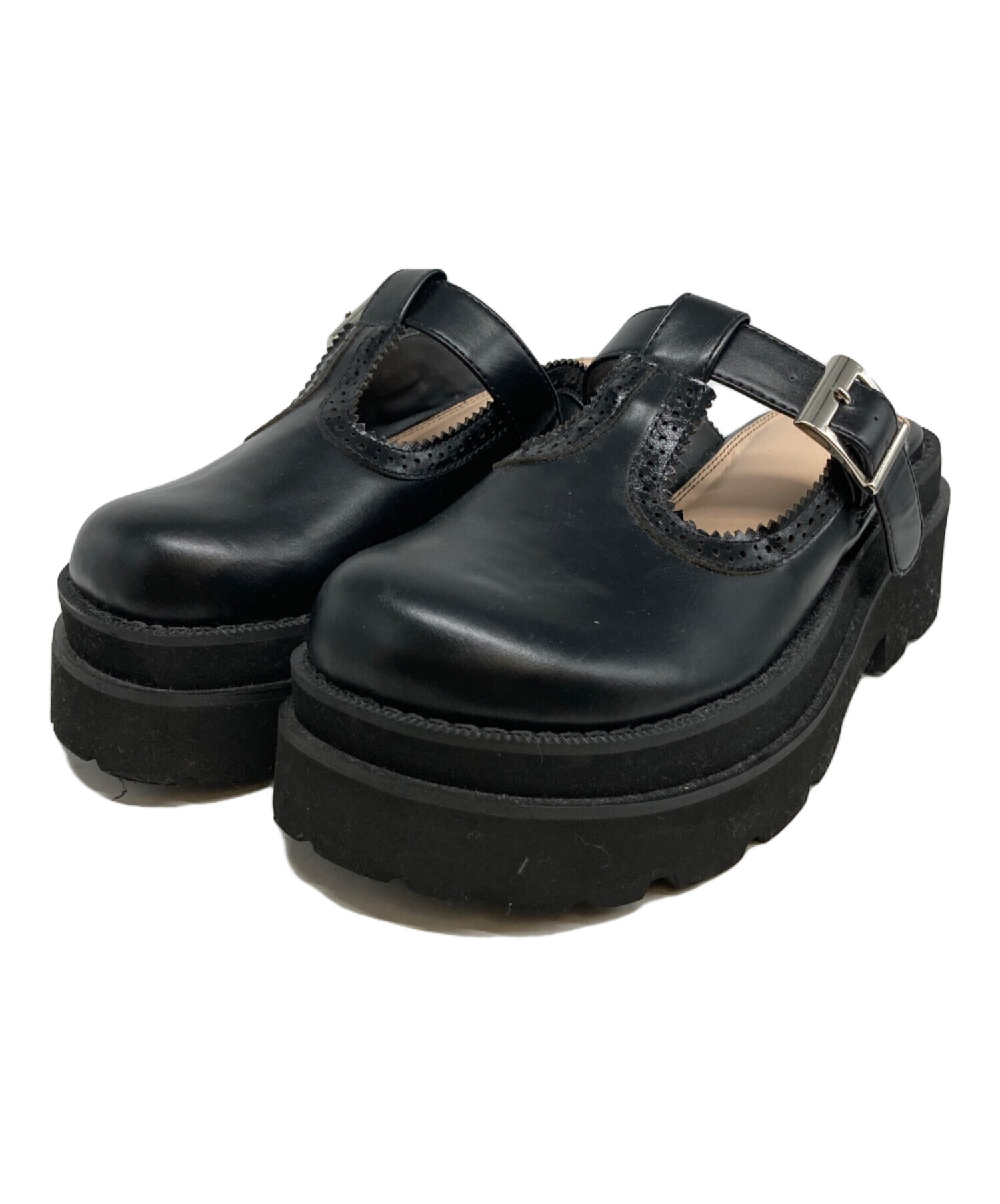 中古・古着通販】Ameri (アメリ) 26SS BROGUE SLIDE LOAFER ブラック