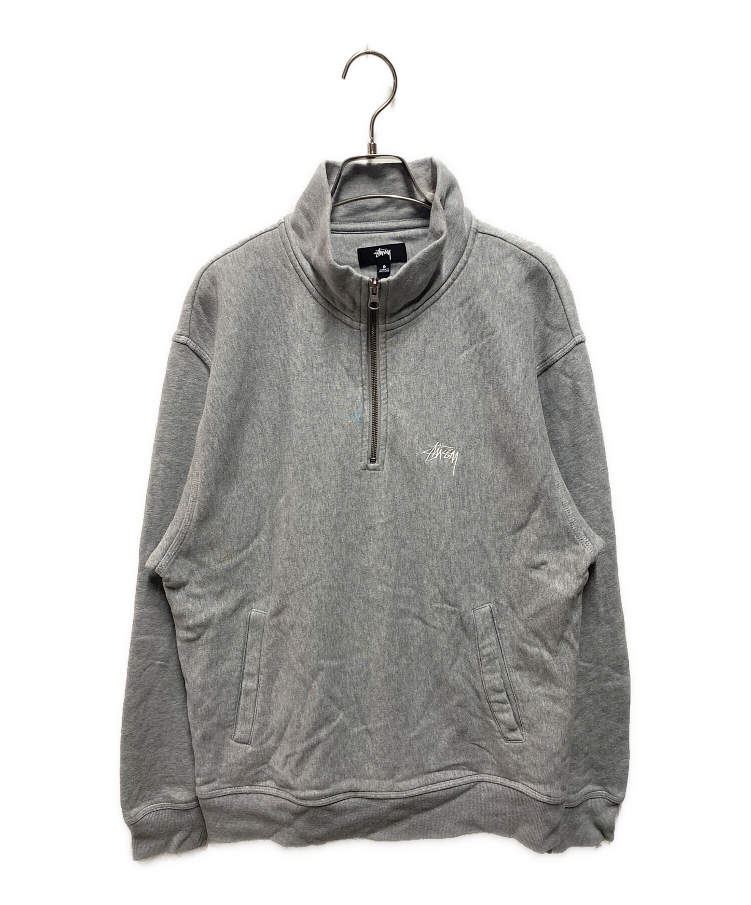 【超希少カラー】ステューシー☆刺繍ロゴ入り ハーフジップ スウェット XL 中古・古着通販】stussy (ステューシー) ハーフジップスウェット